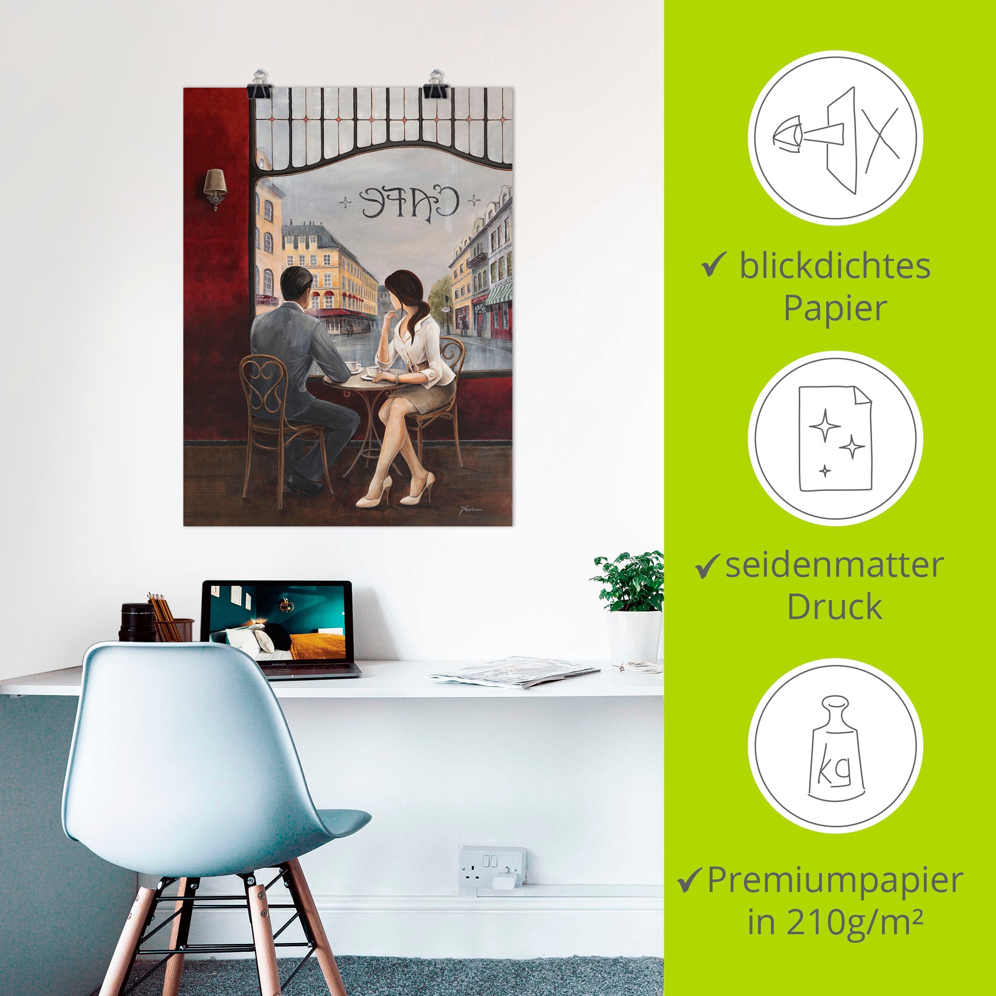 Artland Wandbild »Café«, Restaurant & Cafés, (1 St.), als Alubild, Outdoorbild, Leinwandbild, Poster, Wandaufkleber
