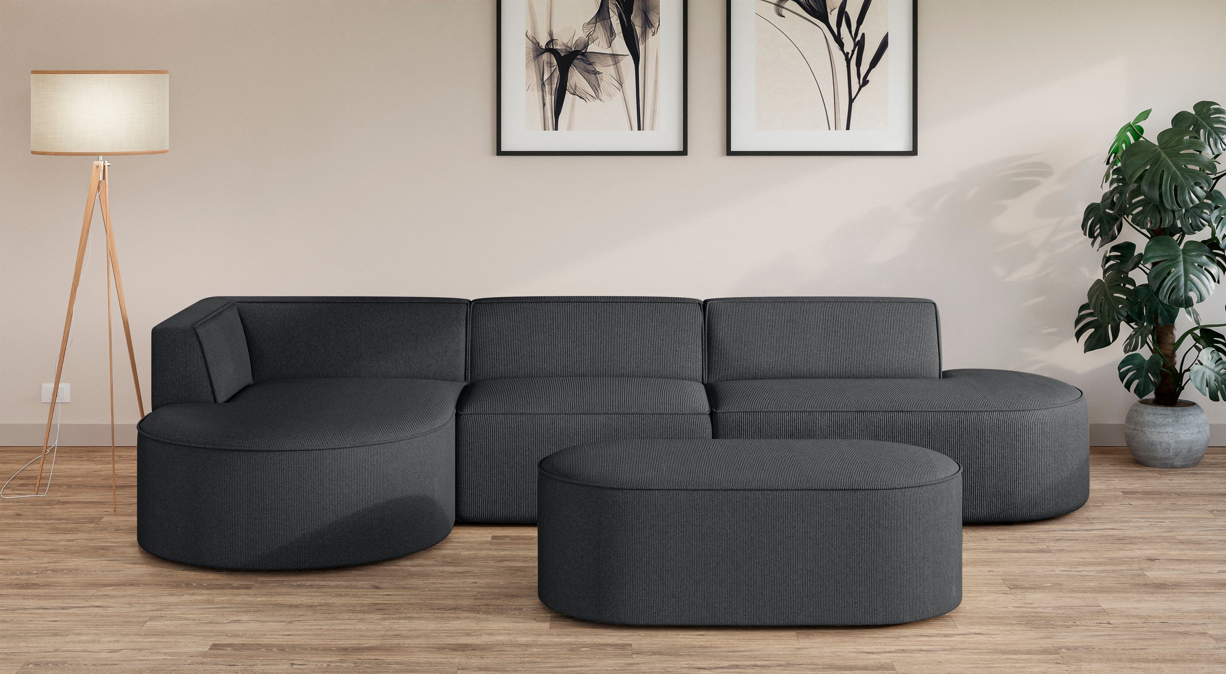 andas Ecksofa »EIVIND Designer Sofa mit Ottomane rechts/links, B/T/H: 343/1 günstig online kaufen