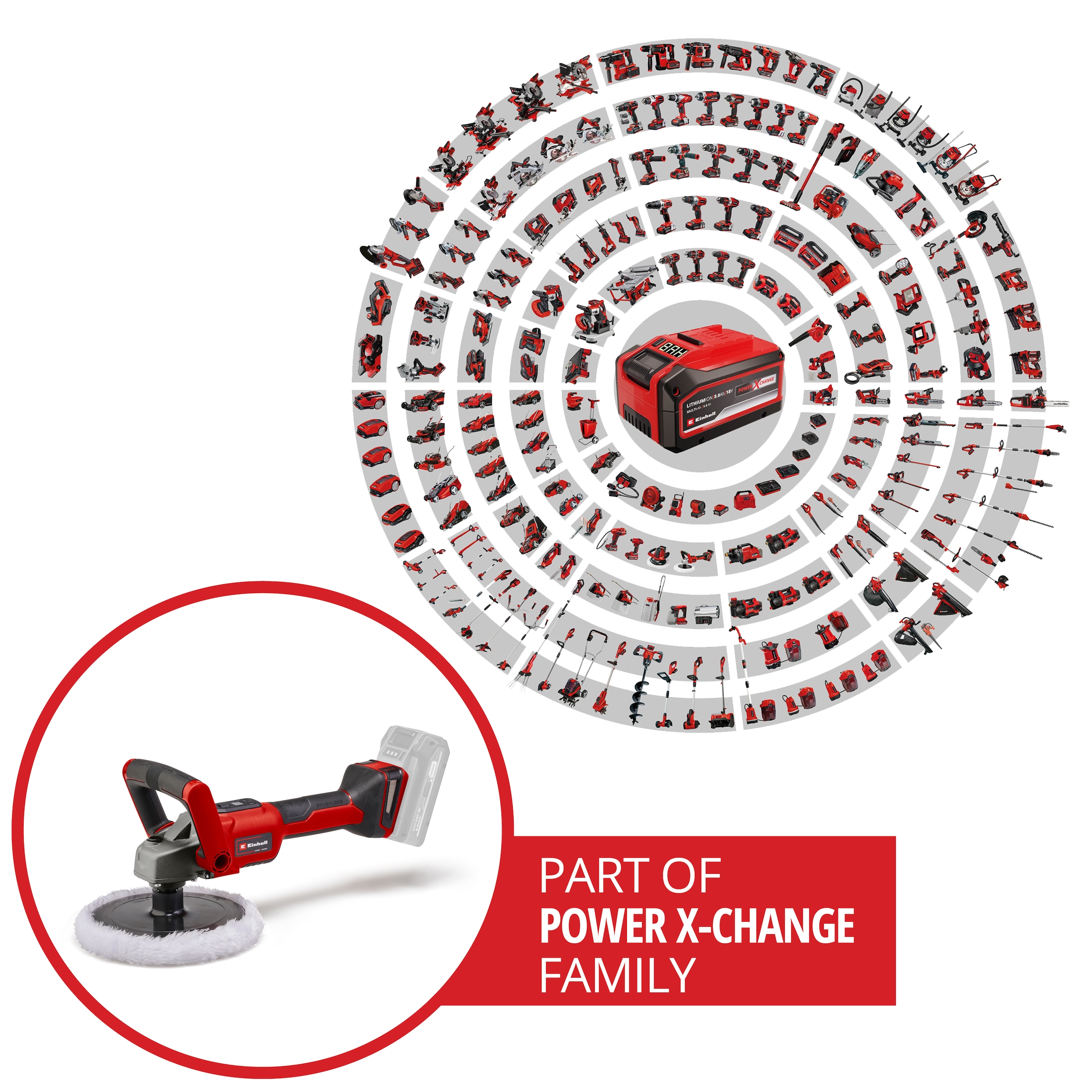 Einhell Akku-Poliermaschine »CE-CP 18/180 Li E-Solo«, Power X-Change, ohne Akku und Ladegerät