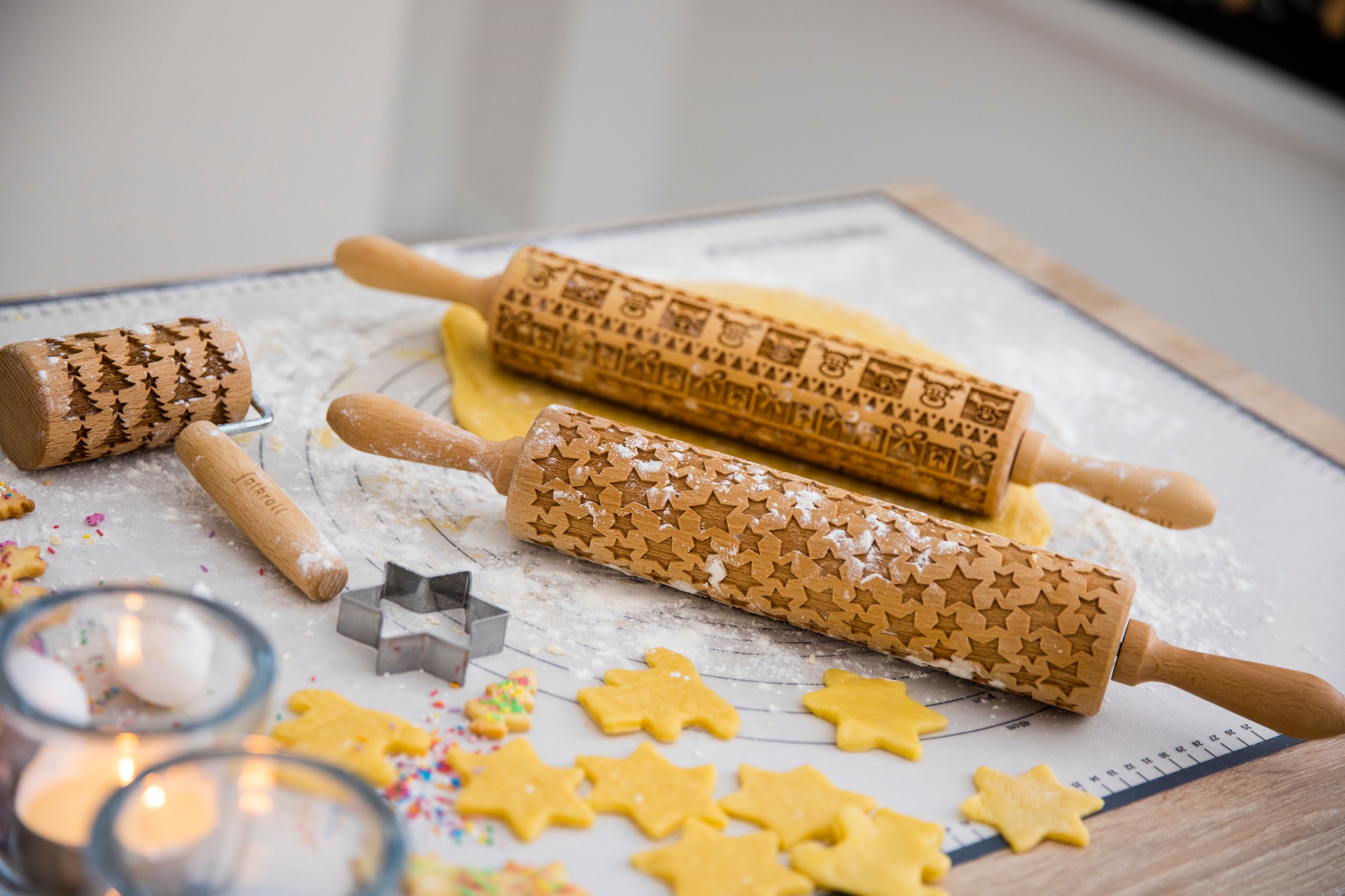 folkroll Teigroller »3D-Motiv-Teigrolle« Sterne