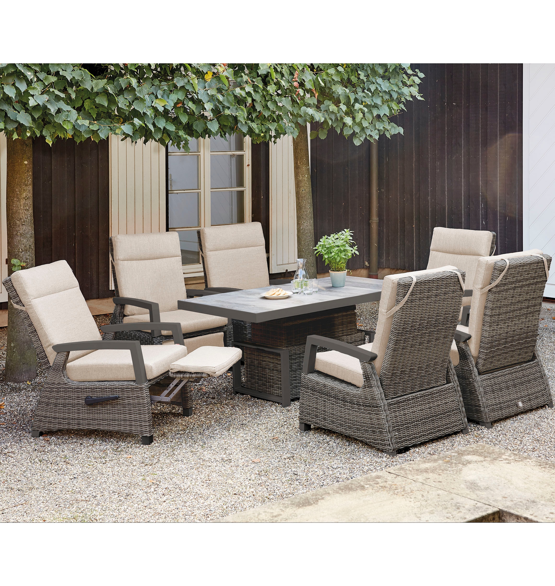 Siena Garden Gartenlounge-Set »Corido«, (Set, 8 tlg.), bestehend aus 4 Sesseln und 4 Auflagen