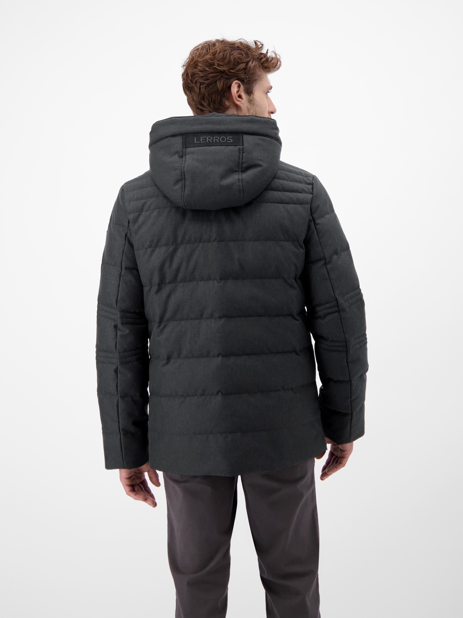 LERROS Steppjacke »LERROS Herren Fieldjacket in Woll-Optik«, mit Kapuze, Wasser- und windabweisend, atmungsaktiv