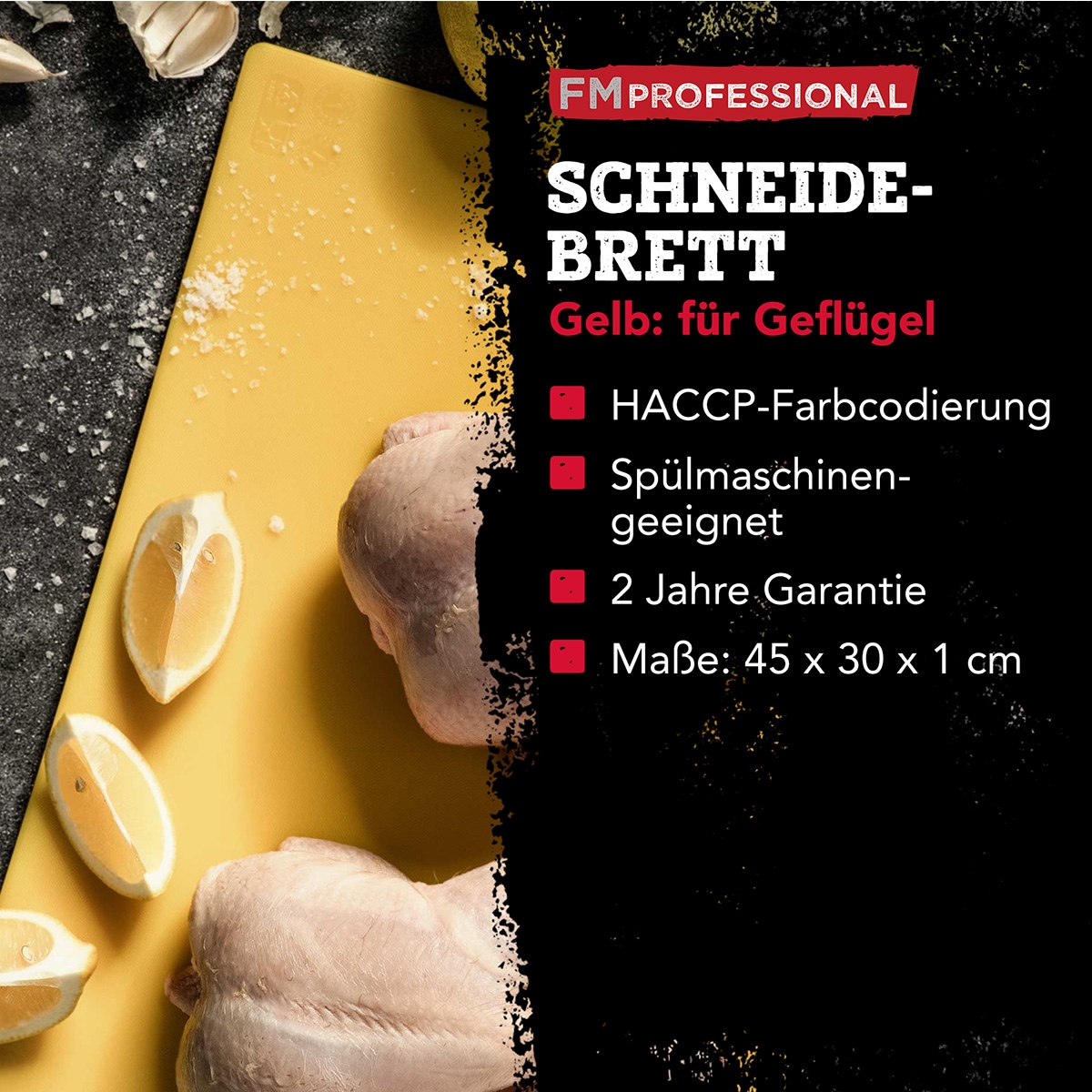 FMprofessional Schneidebrett »extra großes Brett aus Kunststoff« Profi Gastro Schneidebretter – spülmaschinenfest, ca. 45 x 30 cm