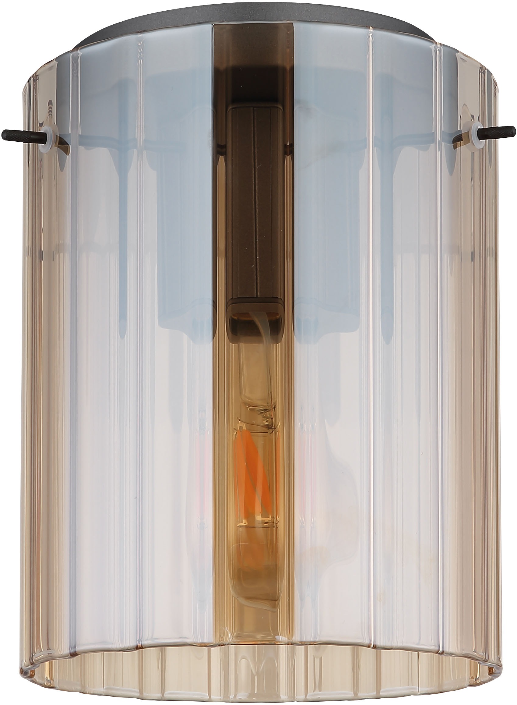GLOBO LIGHTING Deckenleuchte »TULIVAR«, Leuchtmittel E27 | ohne Leuchtmittel, Deckenlampe/Glas amber/Rillen/Flur/Wohnzimmer