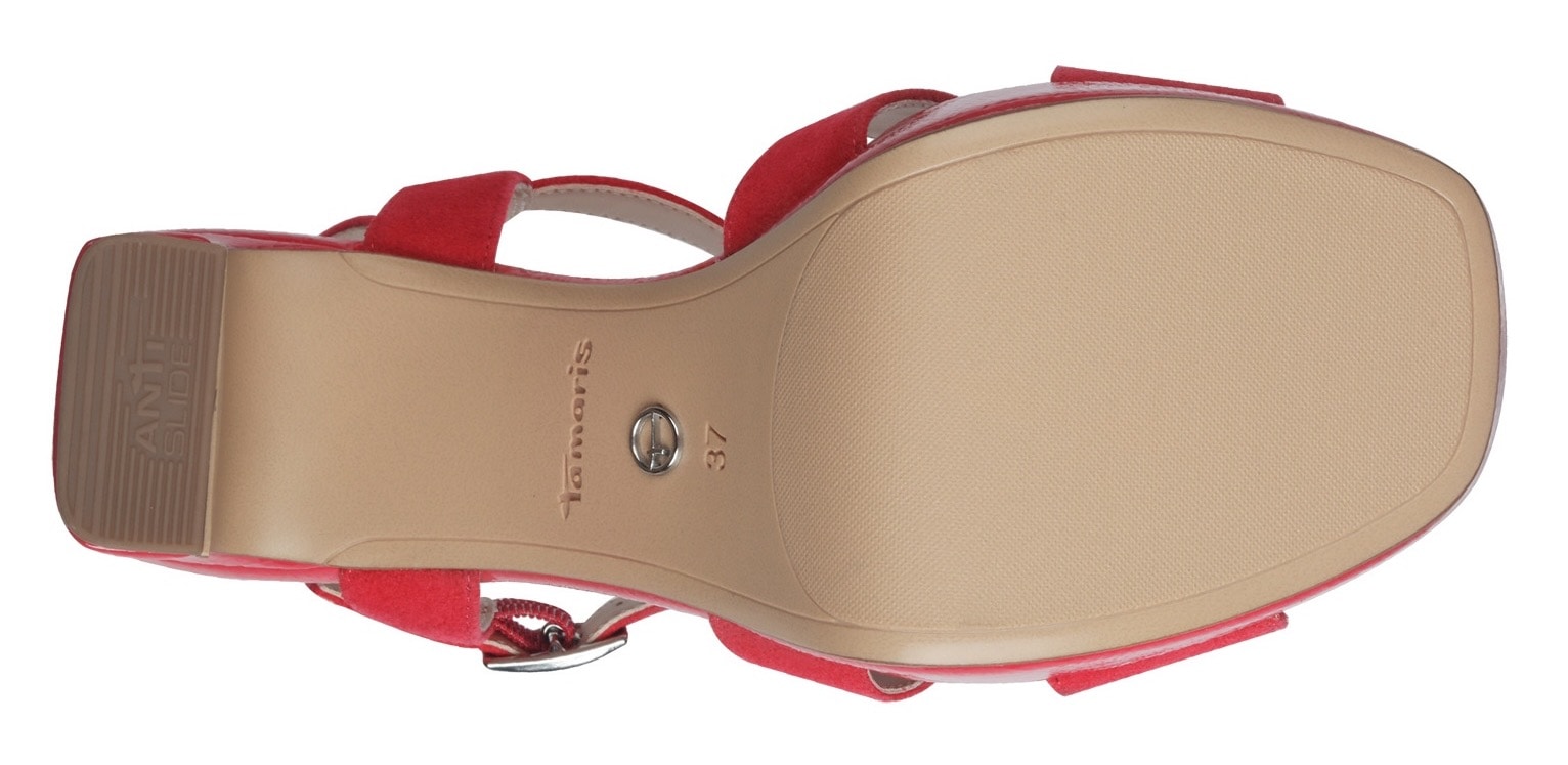 Tamaris High-Heel-Sandalette, Sommerschuh, Abendschuh, Blockabsatz, mit ANTIshokk-Absatz