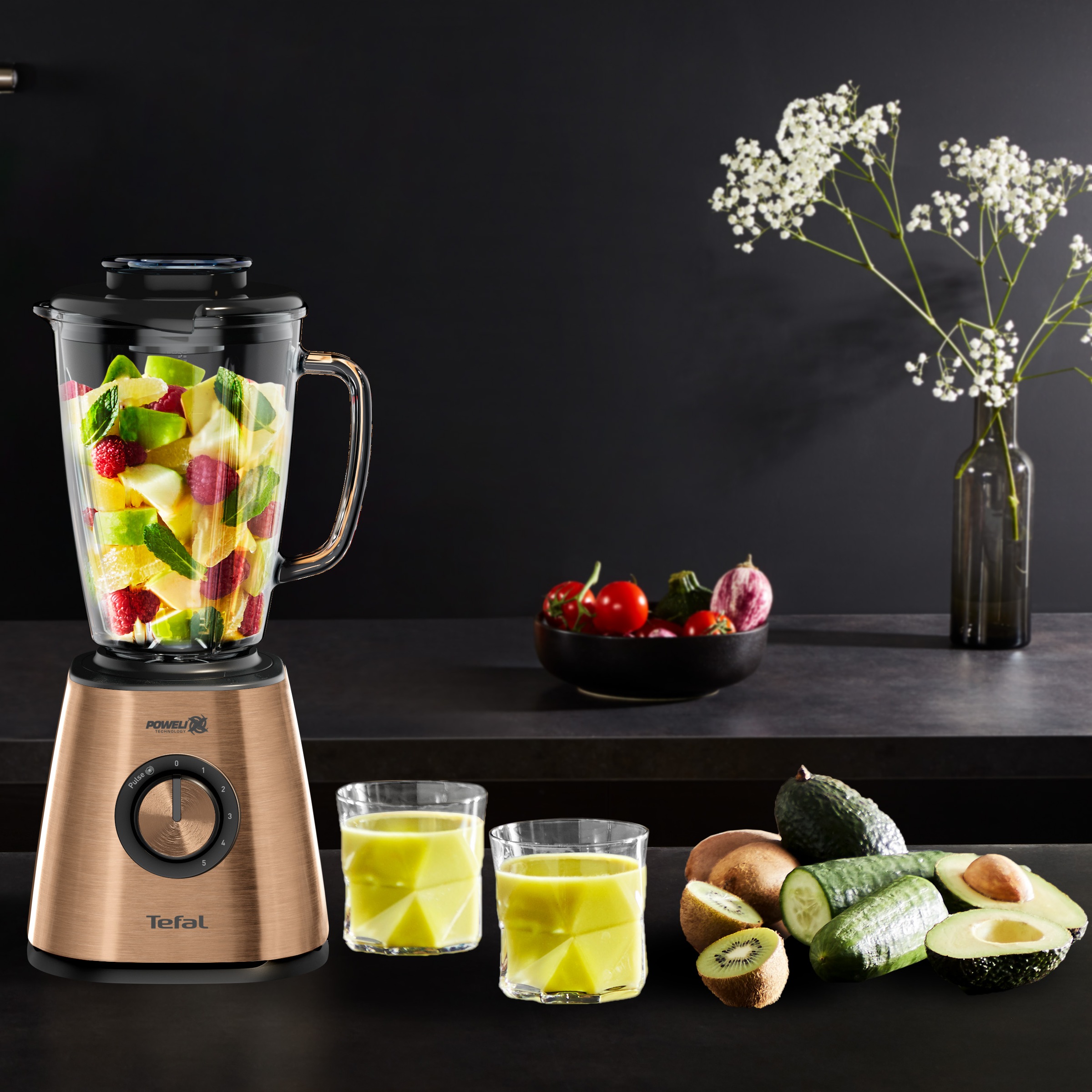 Tefal Standmixer »BL439G Coppertinto«, 800 W, 1,75 L Fassungsvermögen, stoßfestes Thermoglas
