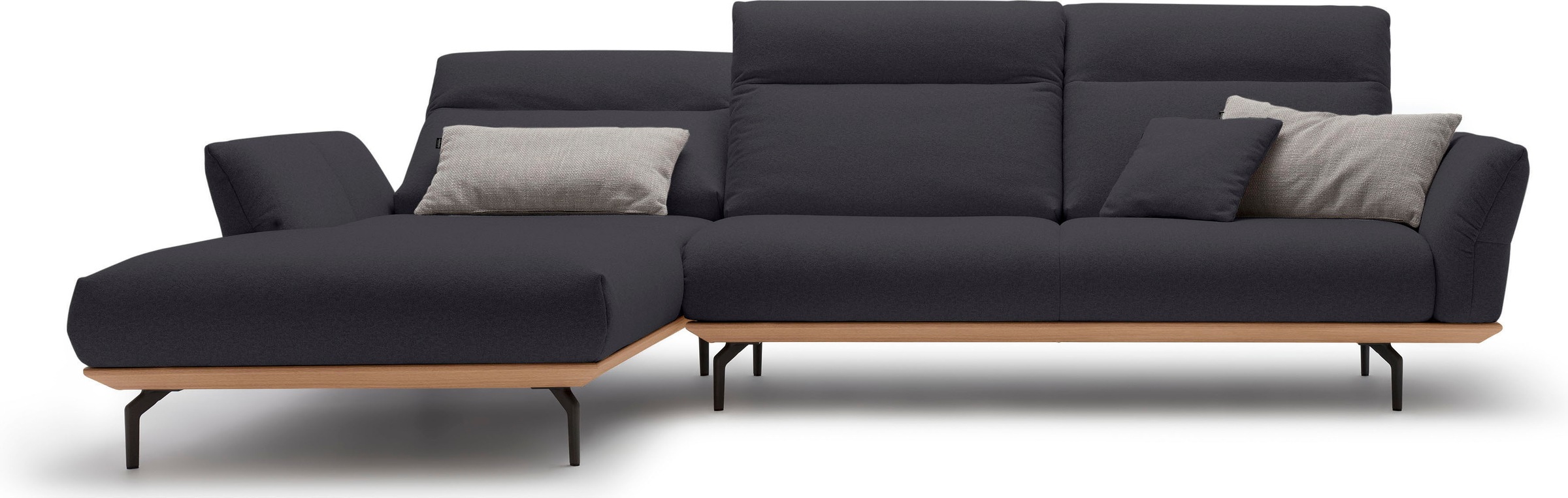 Creation BY ROLF BENZ Ecksofa »CR.460«, Sockel in Eiche, Winkelfüße in Umbragrau, Breite 318 cm