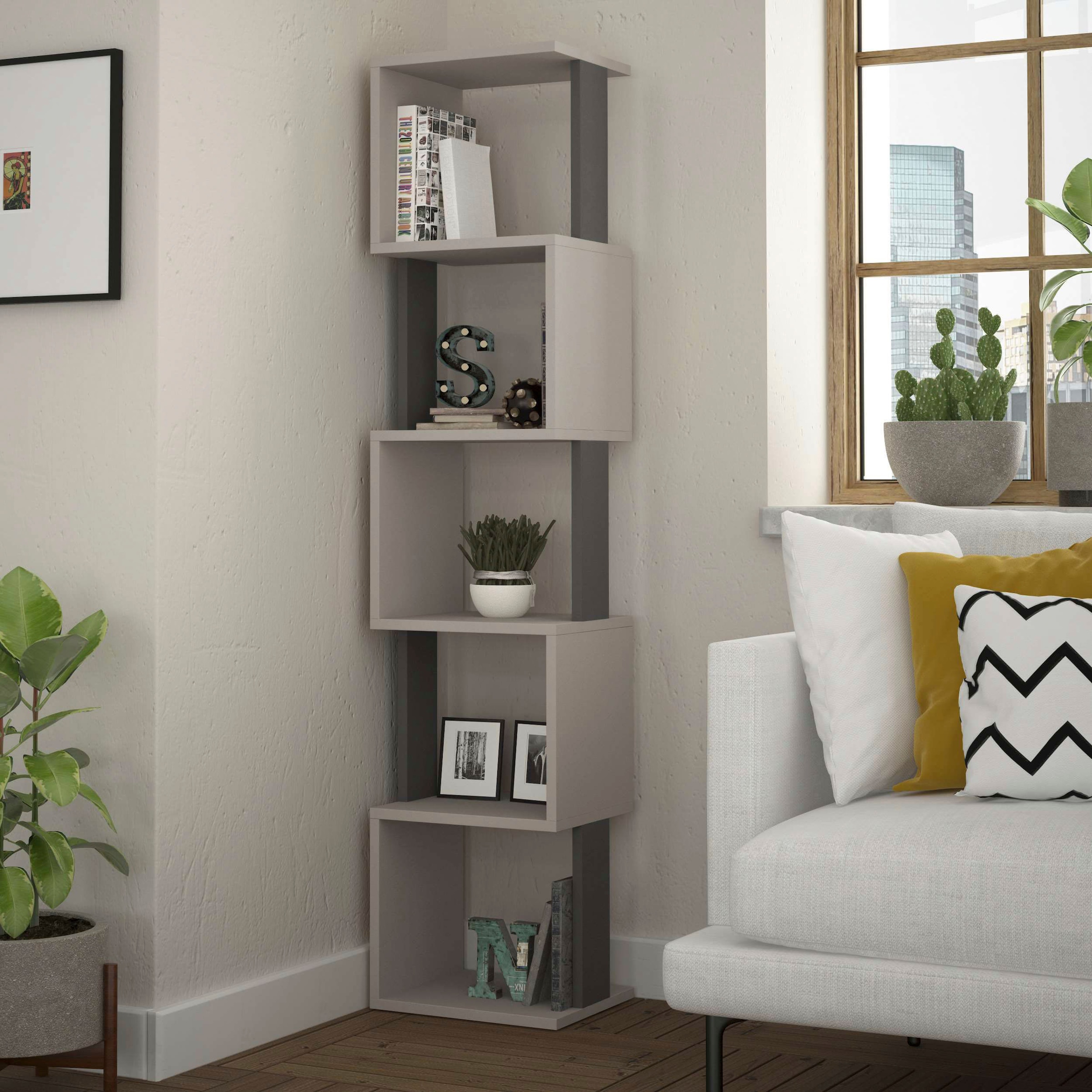 Decortie Bücherregal »Piri Bücherregal«, (Packung), Leichte Montage, Lagerung, Platzsparend