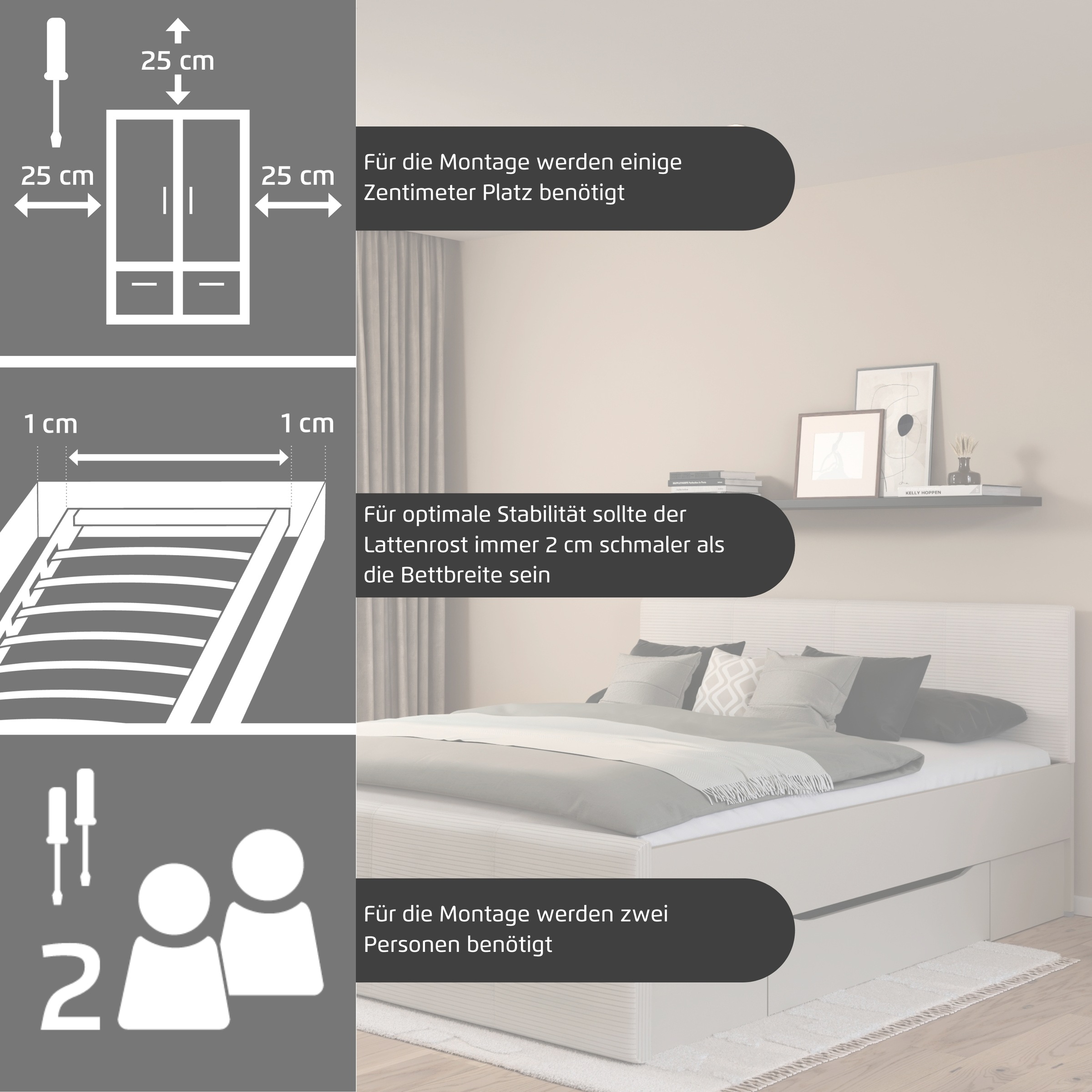 rauch Bett »Doppelbett Polsterbett Stauraumbett AGORDO«, (180x200 cm), praktische Bettschubkästen für zusätzlichen Stauraum MADE IN GERMANY