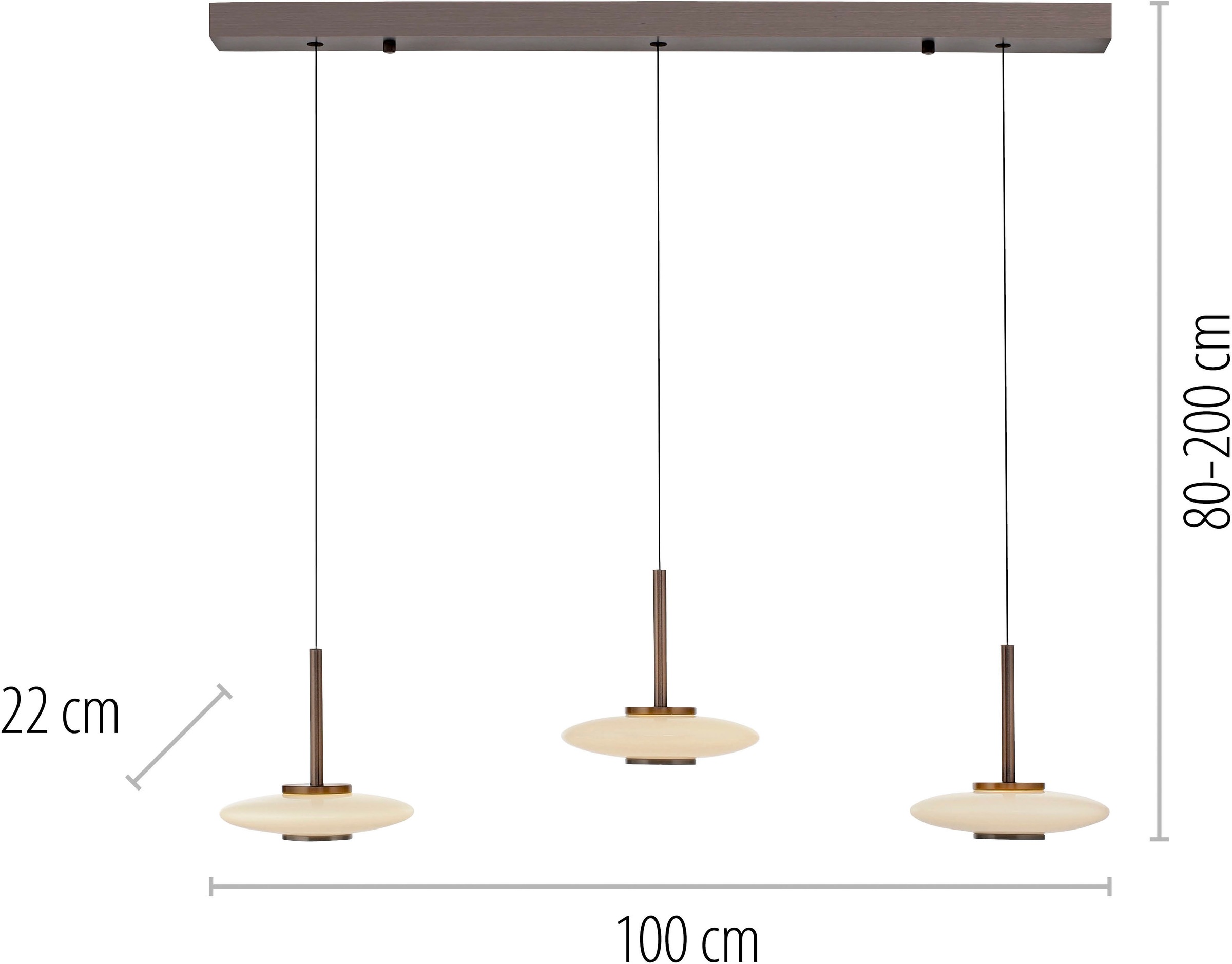 Neuhaus PURE LED Pendelleuchte »PURE Vitrum« LED-Board 1 Stk. Warmweiß Comfort Lift, dimmfähig über separaten Tronicdimmer