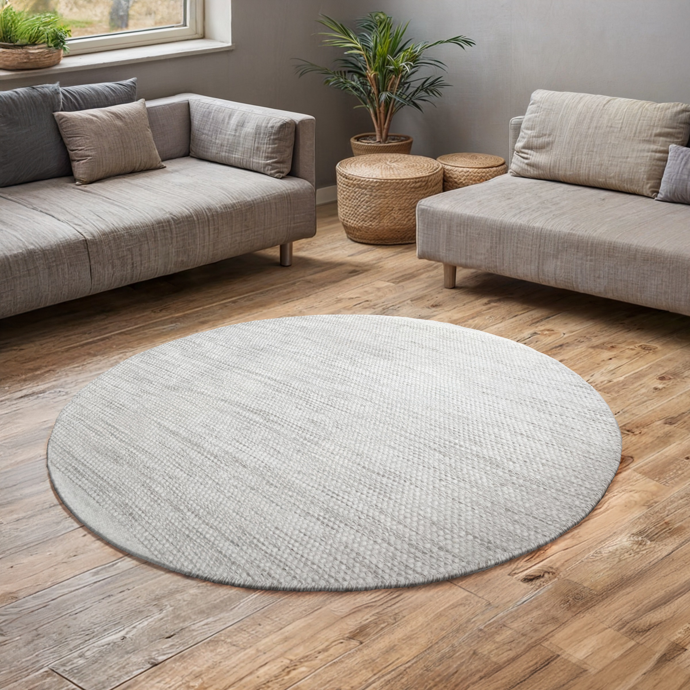 my home Wollteppich »Woolscape«, rund, 10 mm Höhe, Wendeteppich, handgewebt günstig online kaufen