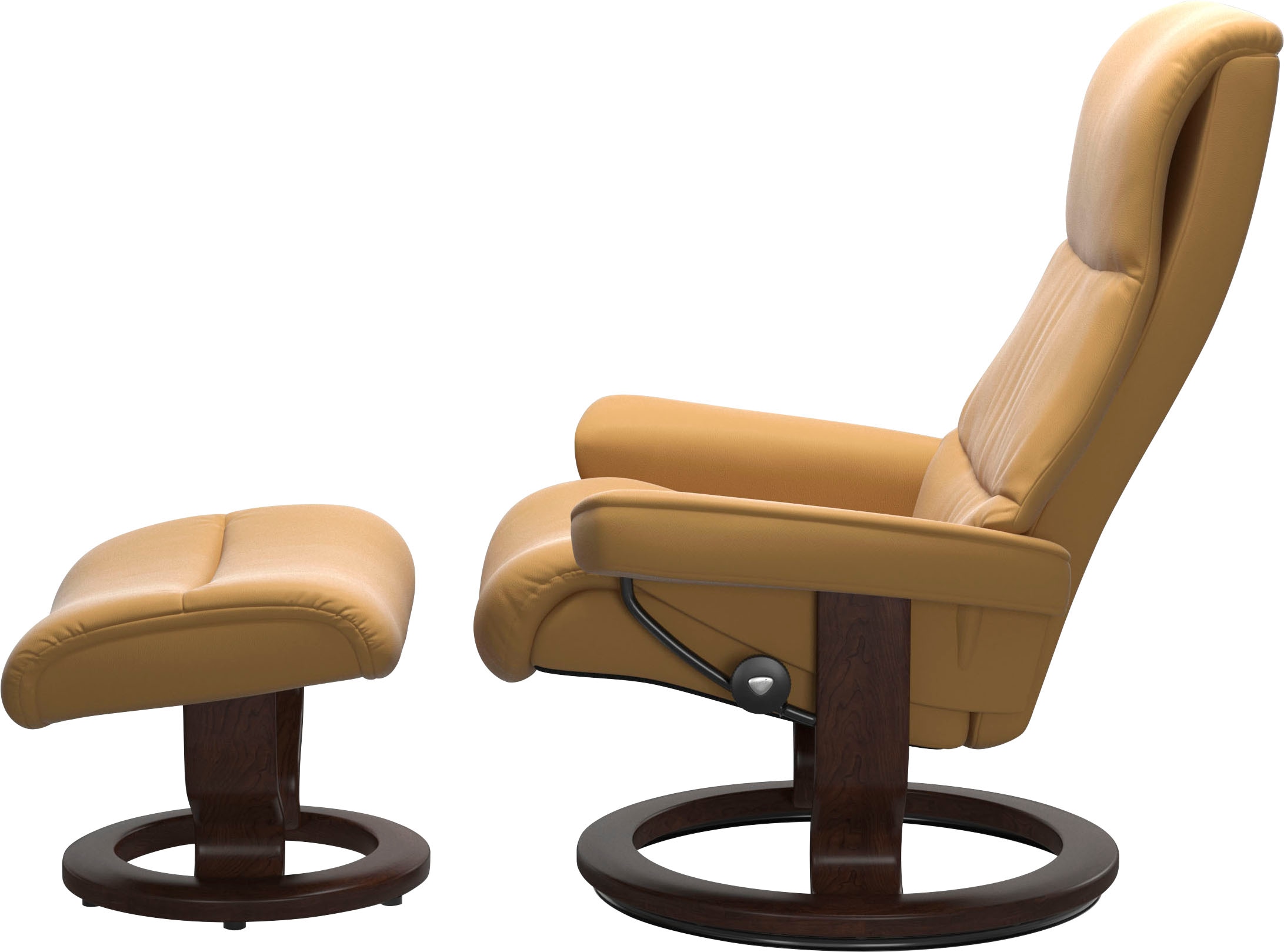 Stressless® Relaxsessel »View«, (Set, Relaxsessel mit Hocker), mit Classic Base, Größe M,Gestell Braun