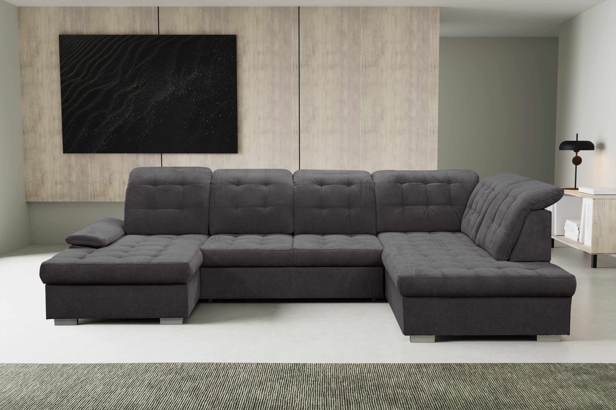 WERK2 Wohnlandschaft »Kordula-New Multifunktion Couch, Breite 332cm, bequem günstig online kaufen