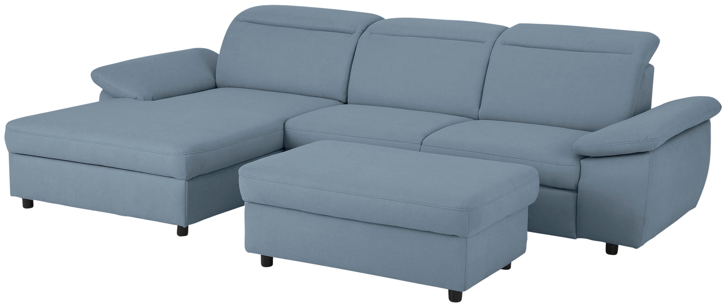 Home affaire Ecksofa »Mauritius L-Form«, mit Kopfteil- und Armlehnverstellung, mit Bettfunktion und Bettkasten