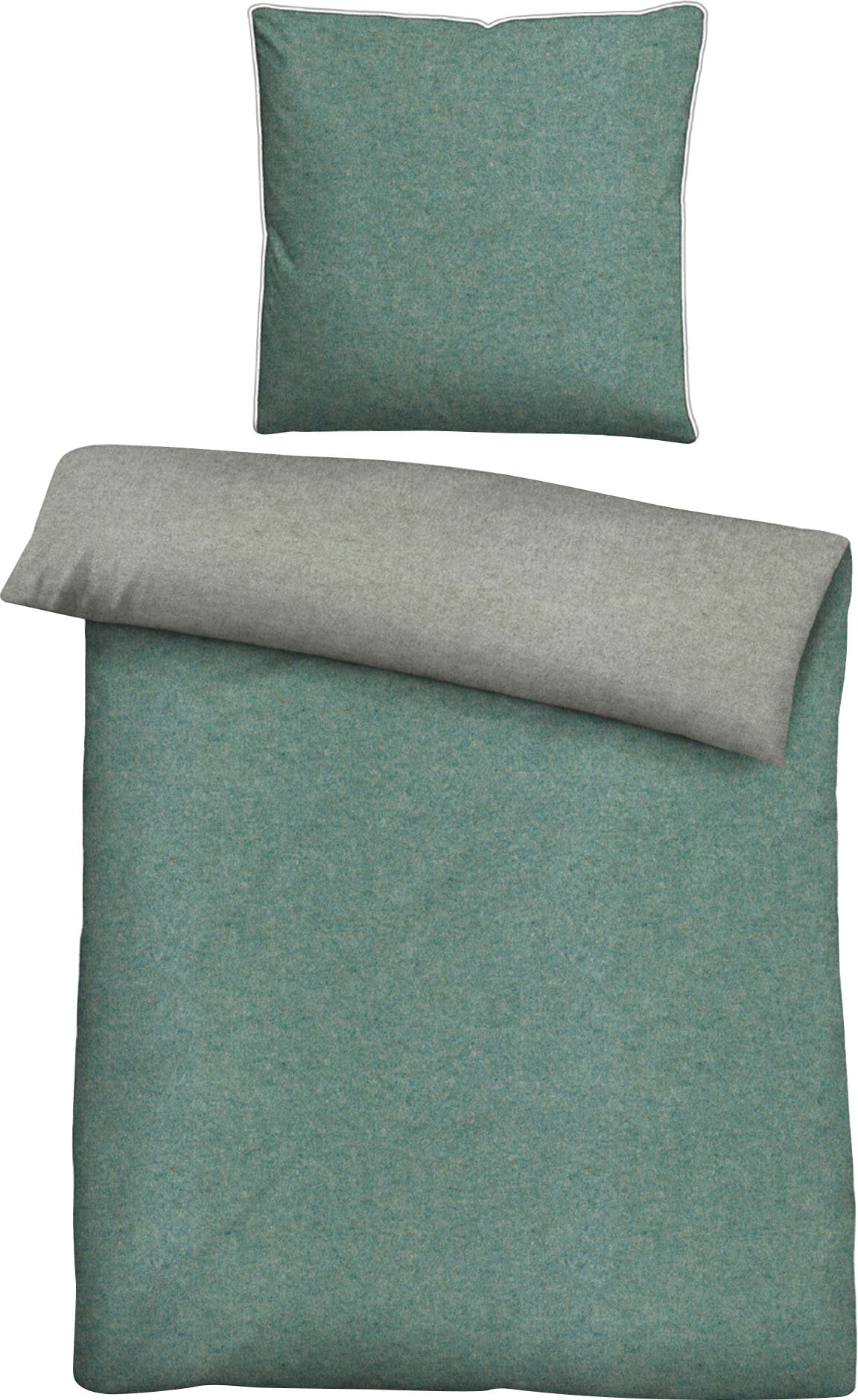 Biberna Wendebettwäsche »Hermal«, aus weicher, wohlig warmer Flanell (Biber) Qualität in Melange Optik, aus 100% Baumwolle, STANDARD 100 by OEKO-TEX® zertifiziert, Made in Germany