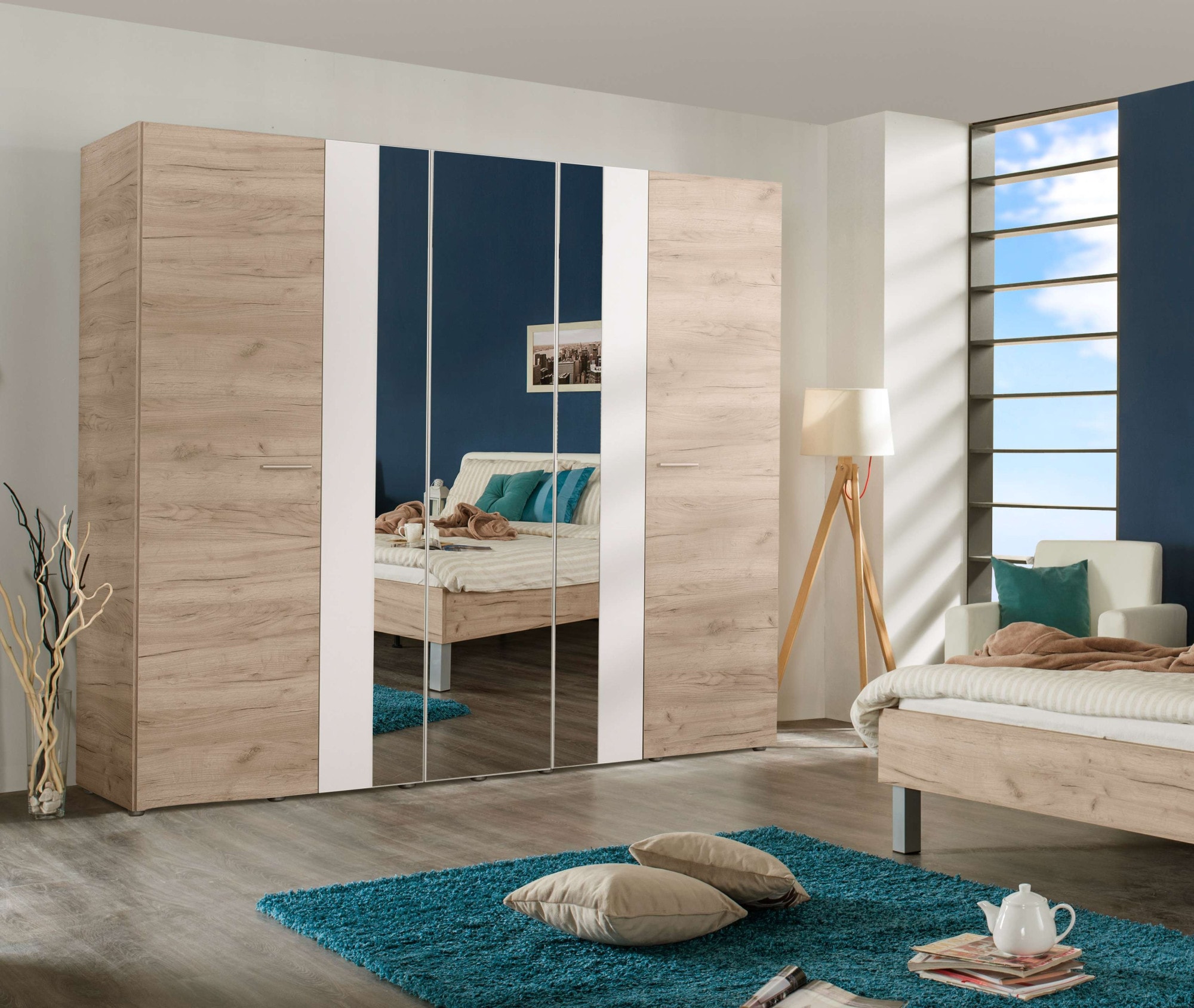 Home affaire Kleiderschrank »Dante Garderobenschrank, Stauraumschrank, Drehtürenschrank, Schrank«