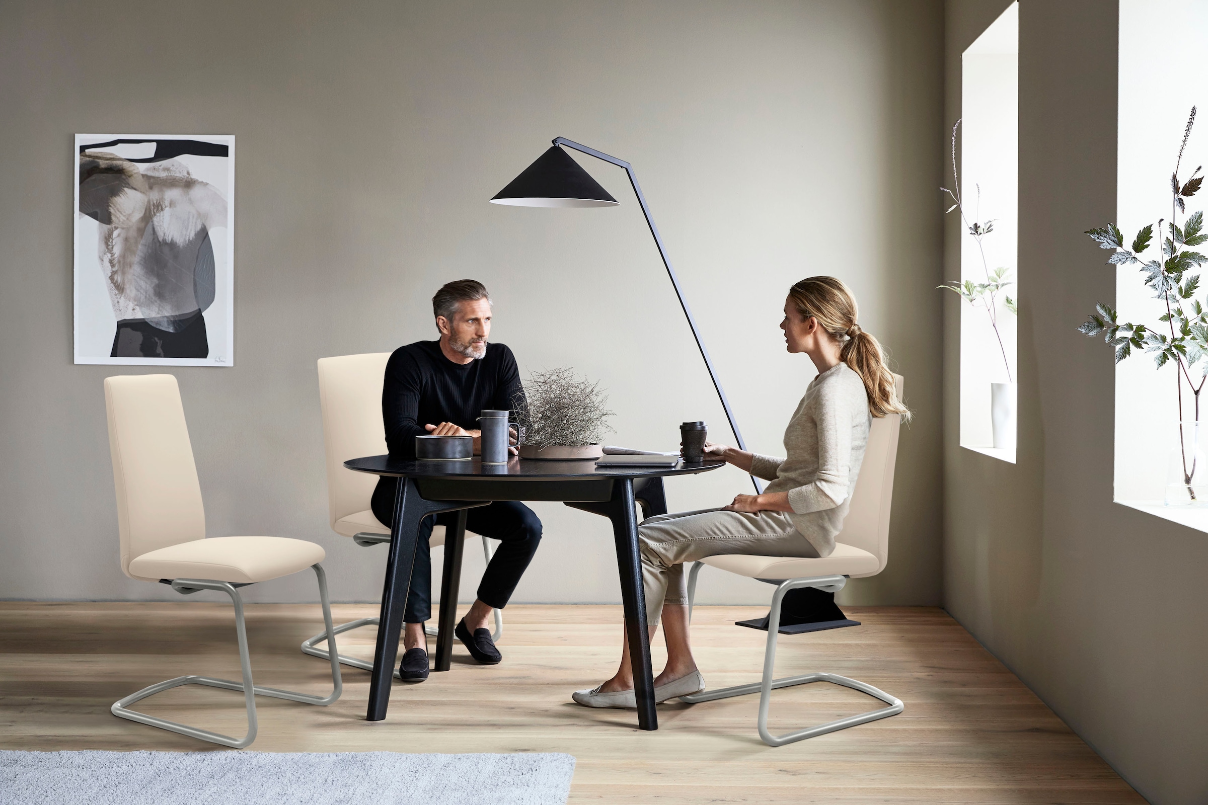 Stressless® Polsterstuhl »Laurel«, Leder BATICK, High Back, Größe M, mit Beinen aus Stahl in Chrom matt