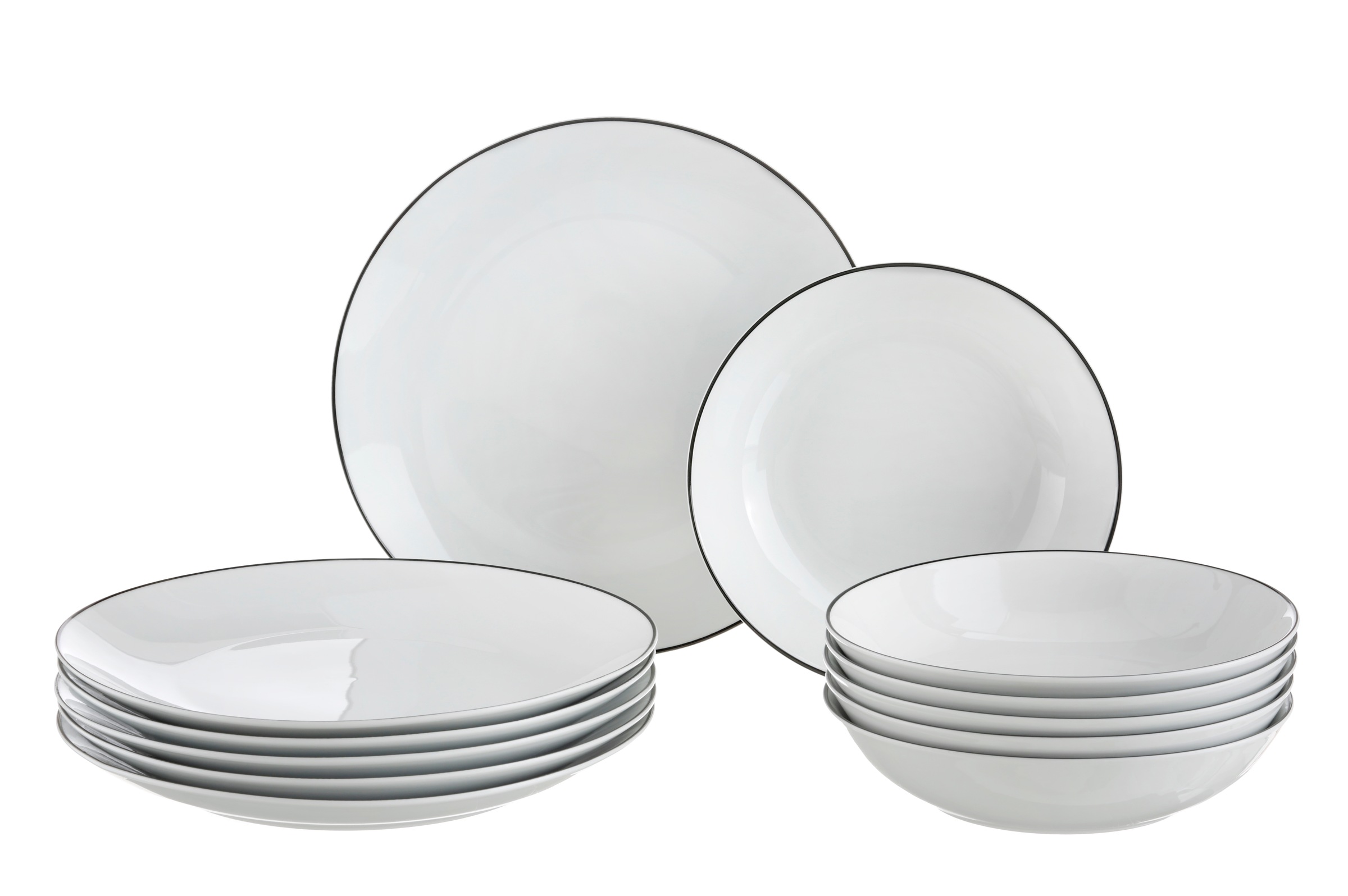 my home Tafelservice »Madeline« Geschirr, trendige Coupeform, handgemalte, günstig online kaufen