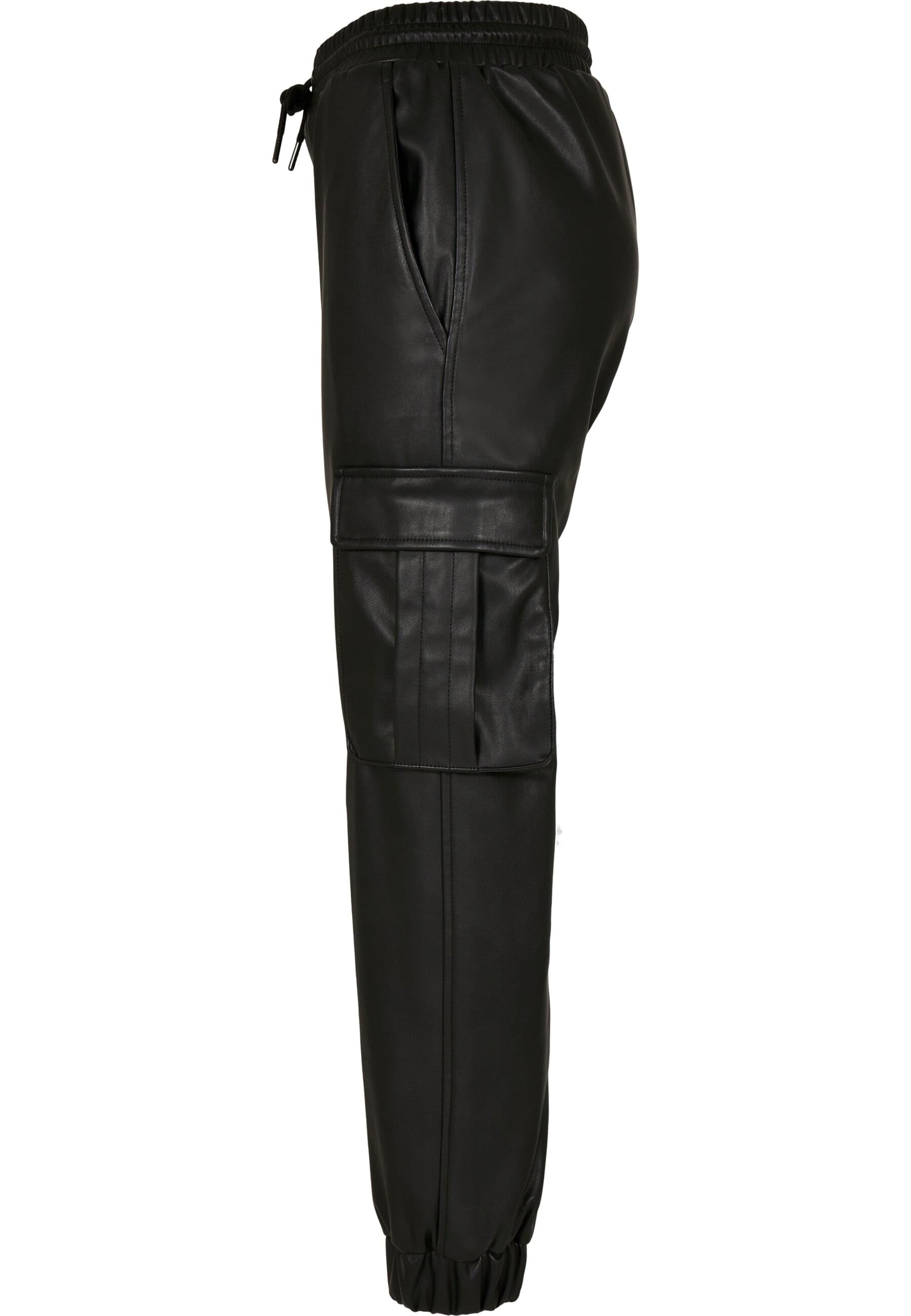 URBAN CLASSICS Cargohose »Urban Classics Damen Ladies Faux Leather Cargo Pants«