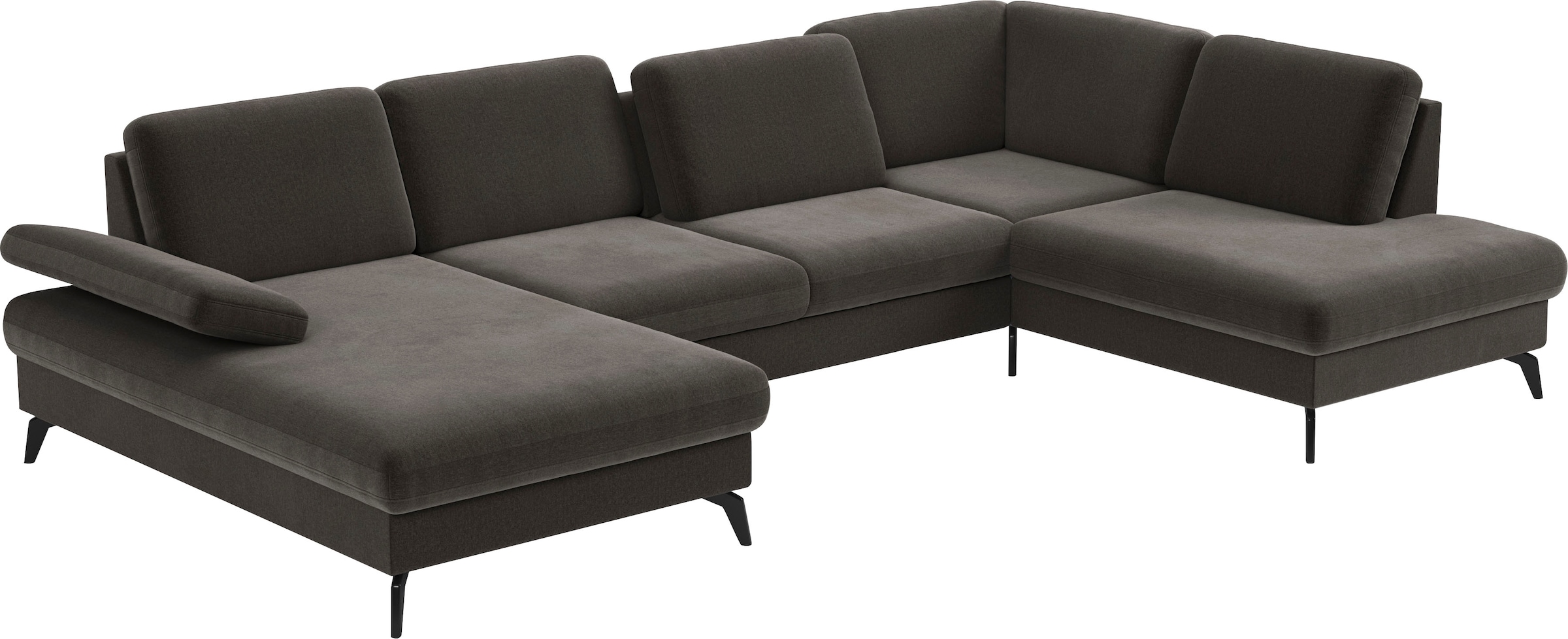 sit&more Wohnlandschaft »Morris U-Form, inkl. Sitztiefenverstellung«, wahlweise mit Armteilverstellung, Bettfunktion & Bettkasten