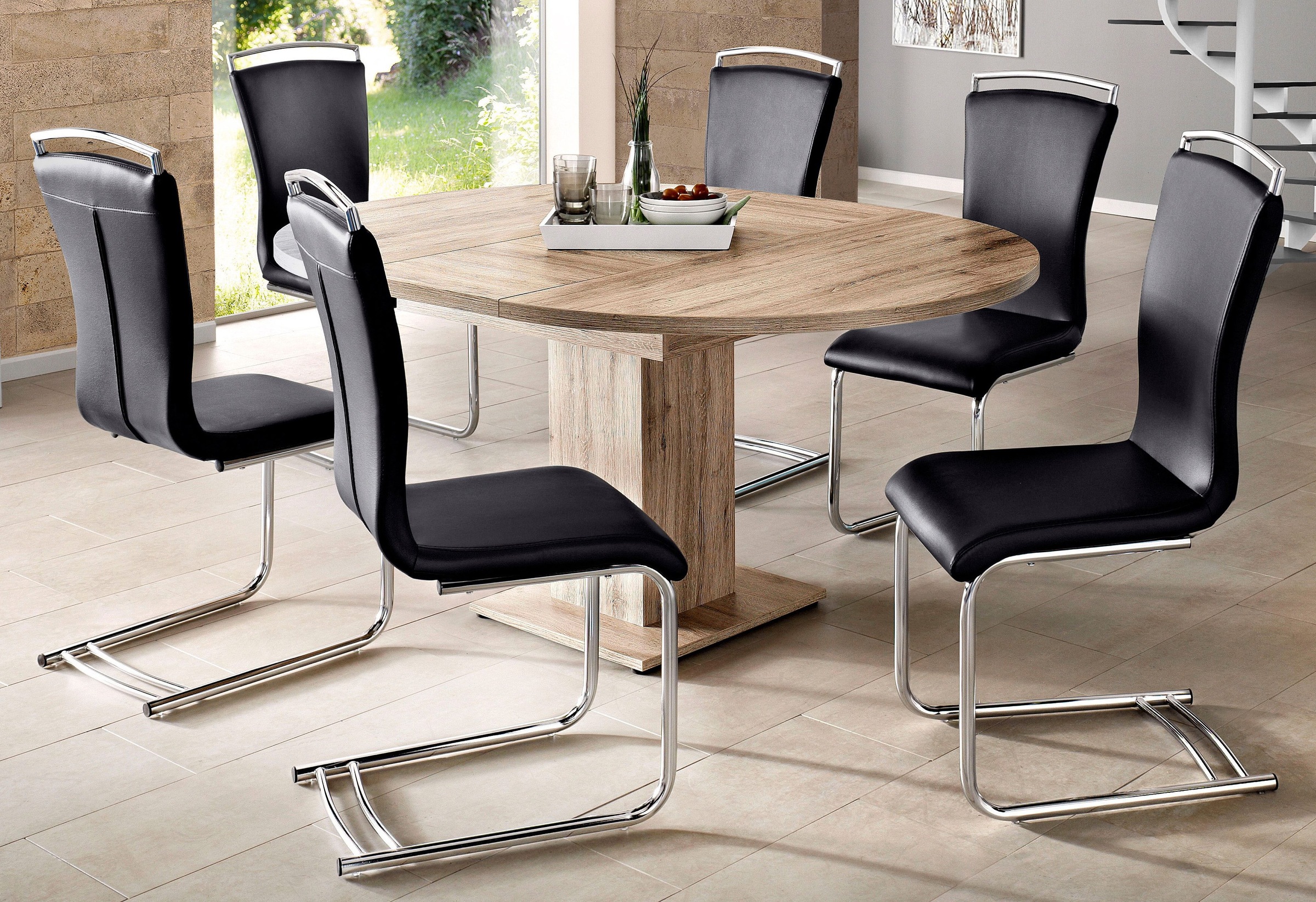 9. Bild von Mäusbacher Esstisch »Tisch rund«, Mäusbacher Esstisch rund mit Auszug und Bodenplatte.