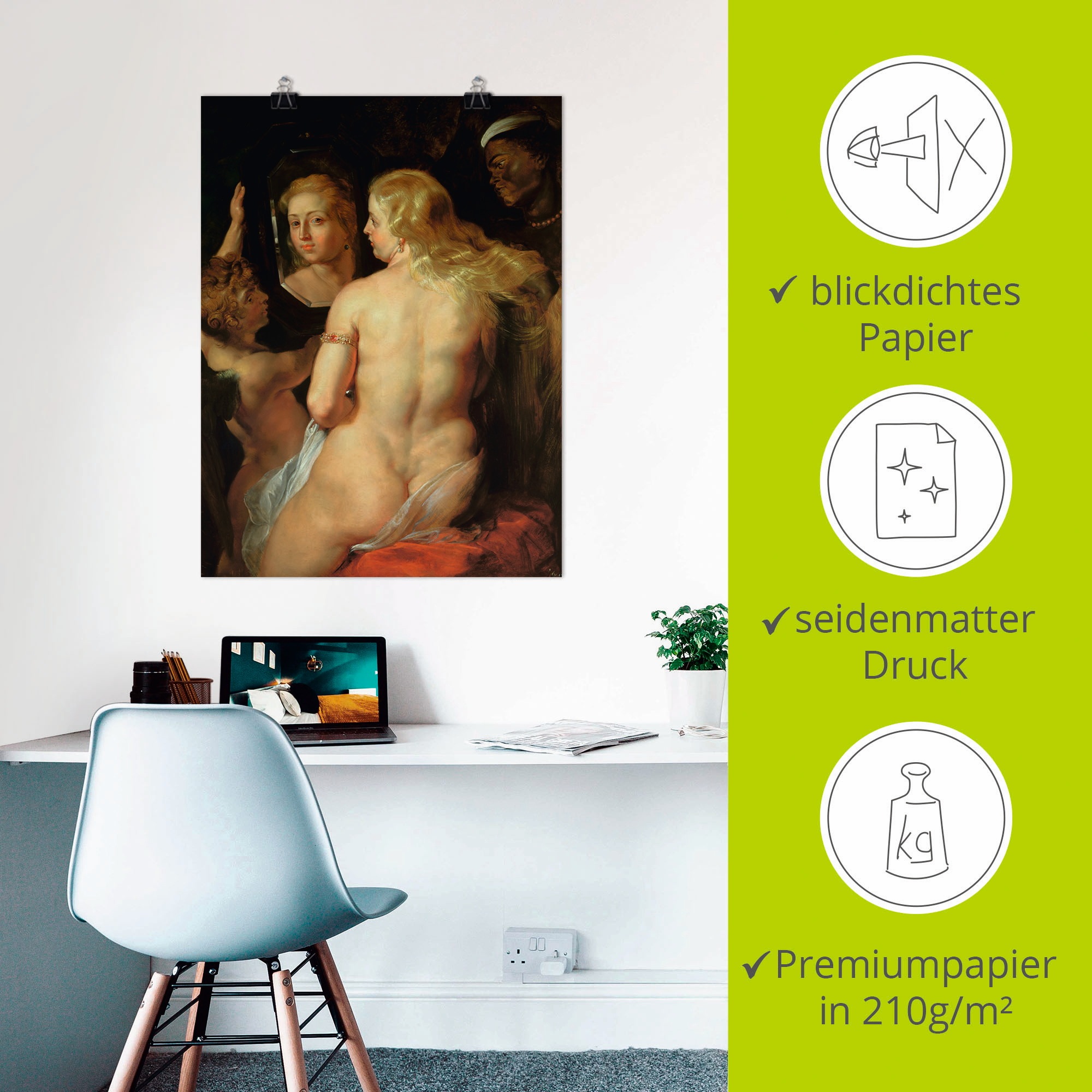 Artland Kunstdruck »Toilette der Venus«, Frau, (1 St.), als Leinwandbild, Wandaufkleber oder Poster in versch. Größen