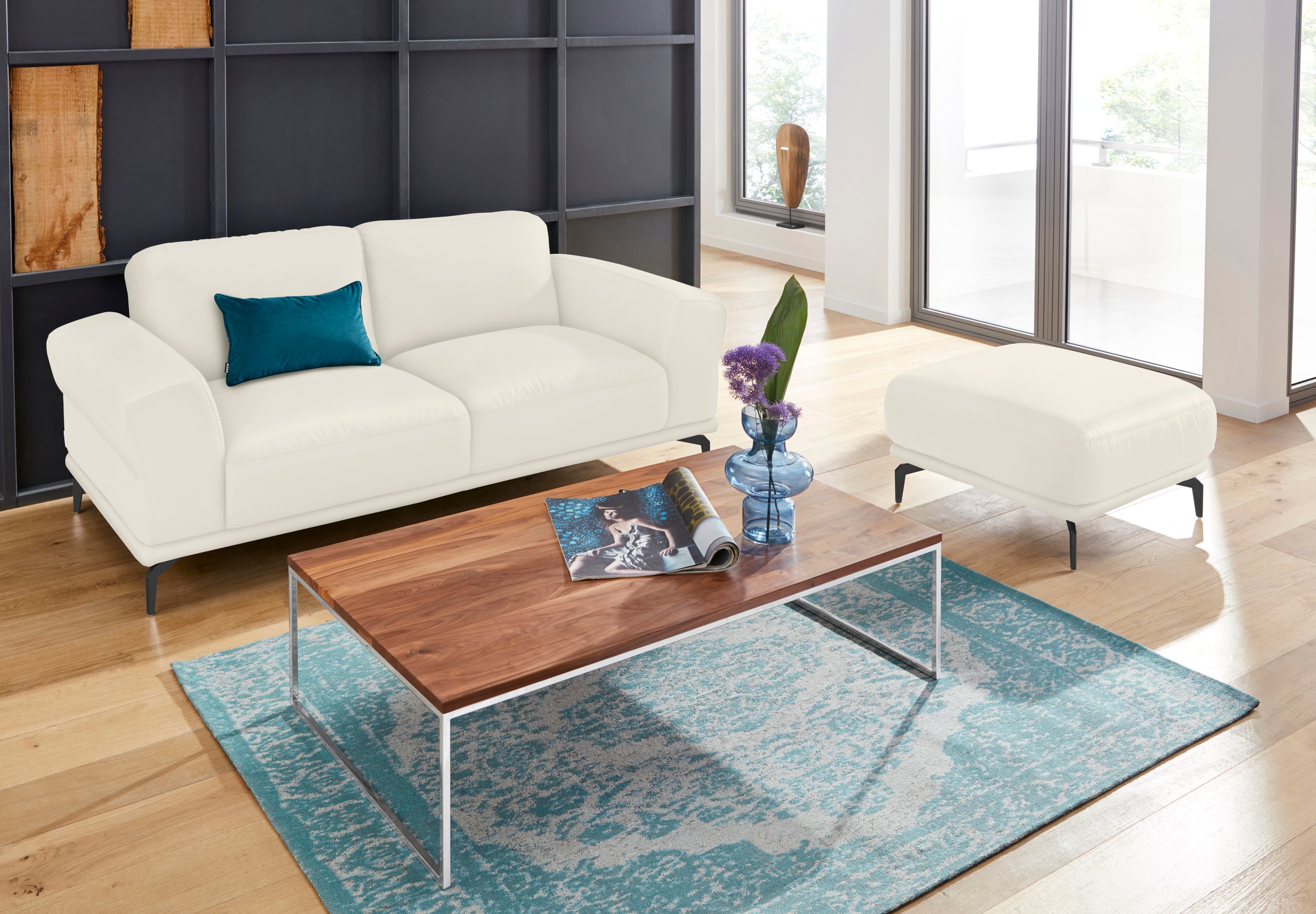 W.SCHILLIG 2-Sitzer »montanaa« mit Metallfüßen in Schwarz pulverbeschichtet, Breite 192 cm