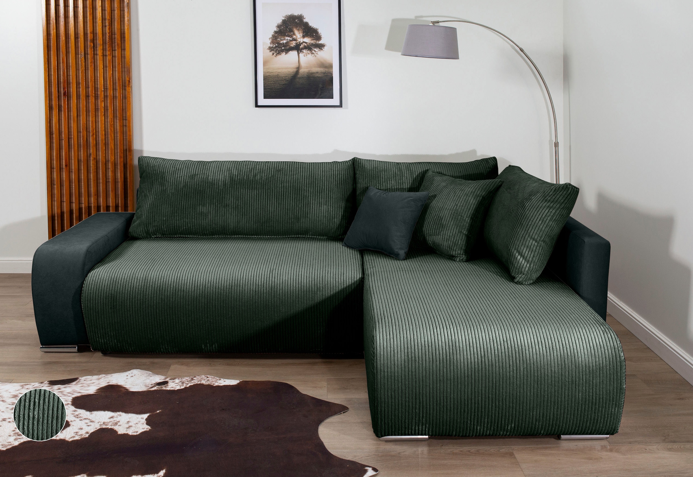 COLLECTION AB Ecksofa »Poppy, L-Form, Breite 227 cm mit Schlaffunktion« günstig online kaufen