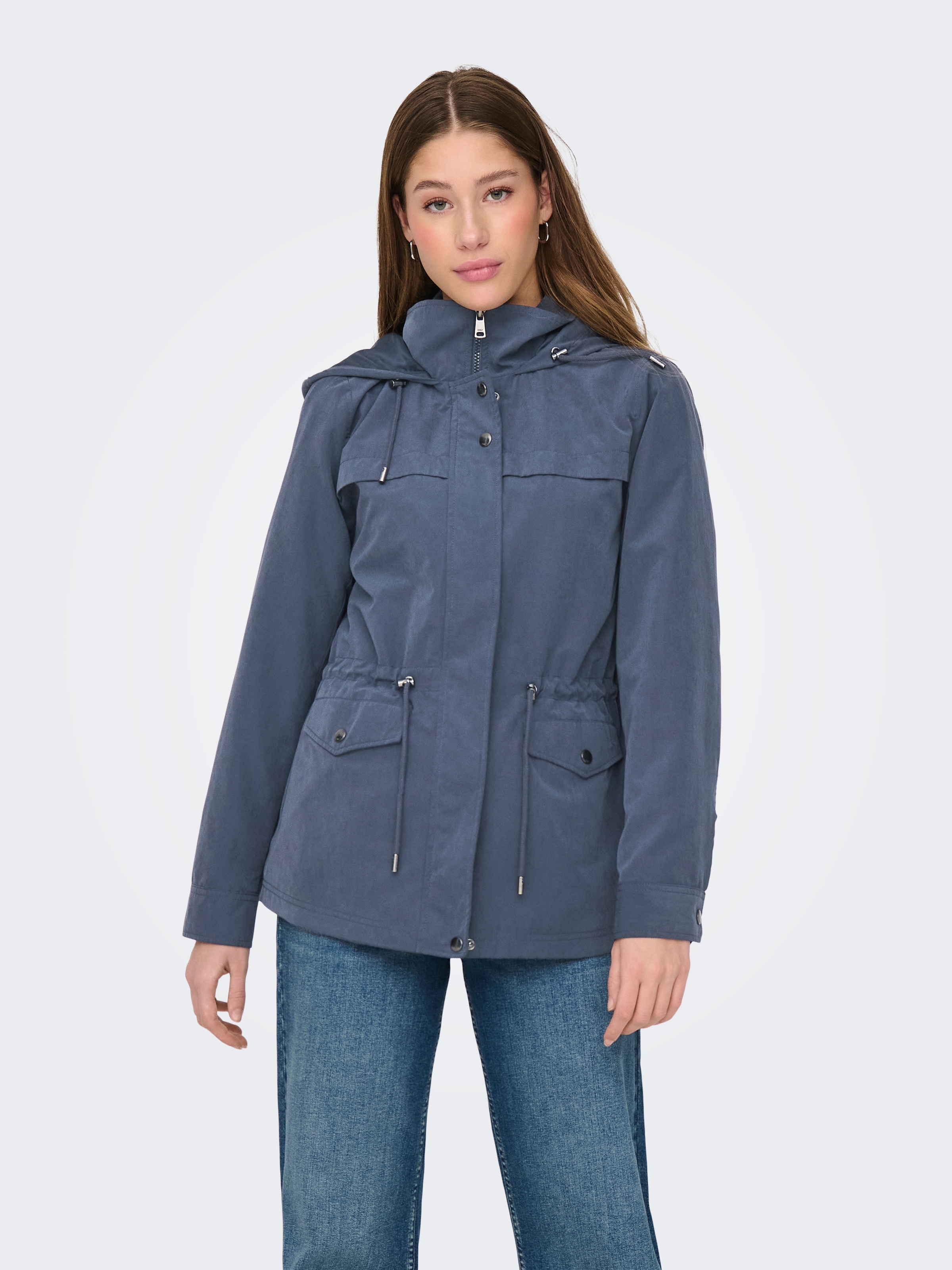 ONLY Parka »ONLNEWSTARLINE SPRING JACKET CC OTW« mit Kapuze mit durchgehendem und verdecktem Reißverschluss