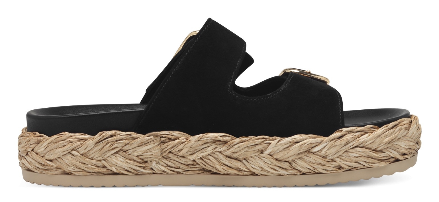 Tamaris Pantolette, Plateaus, Sommerschuh, Strandschuh mit vorgeformtem Fußbett
