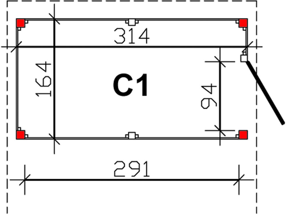 Skanholz Carport-Geräteraum »Abstellraum C1«, aus Profilschalung