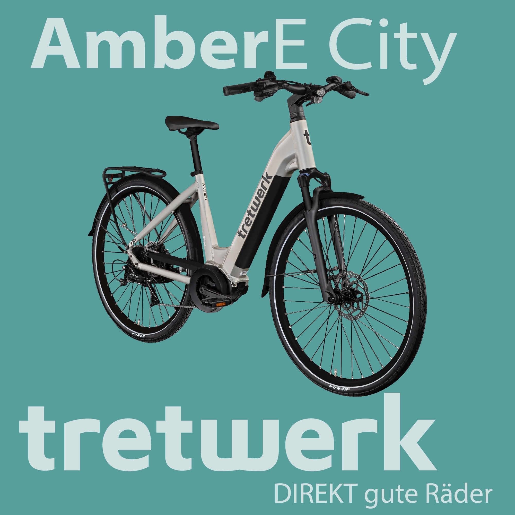 Tretwerk E-Bike »Amber«, 8 Gang, Shimano, Acera M3020 SGS, Mittelmotor 250 W, E Bike Damen 28" Elektrofahrrad 155 - 185cm Hollandrad