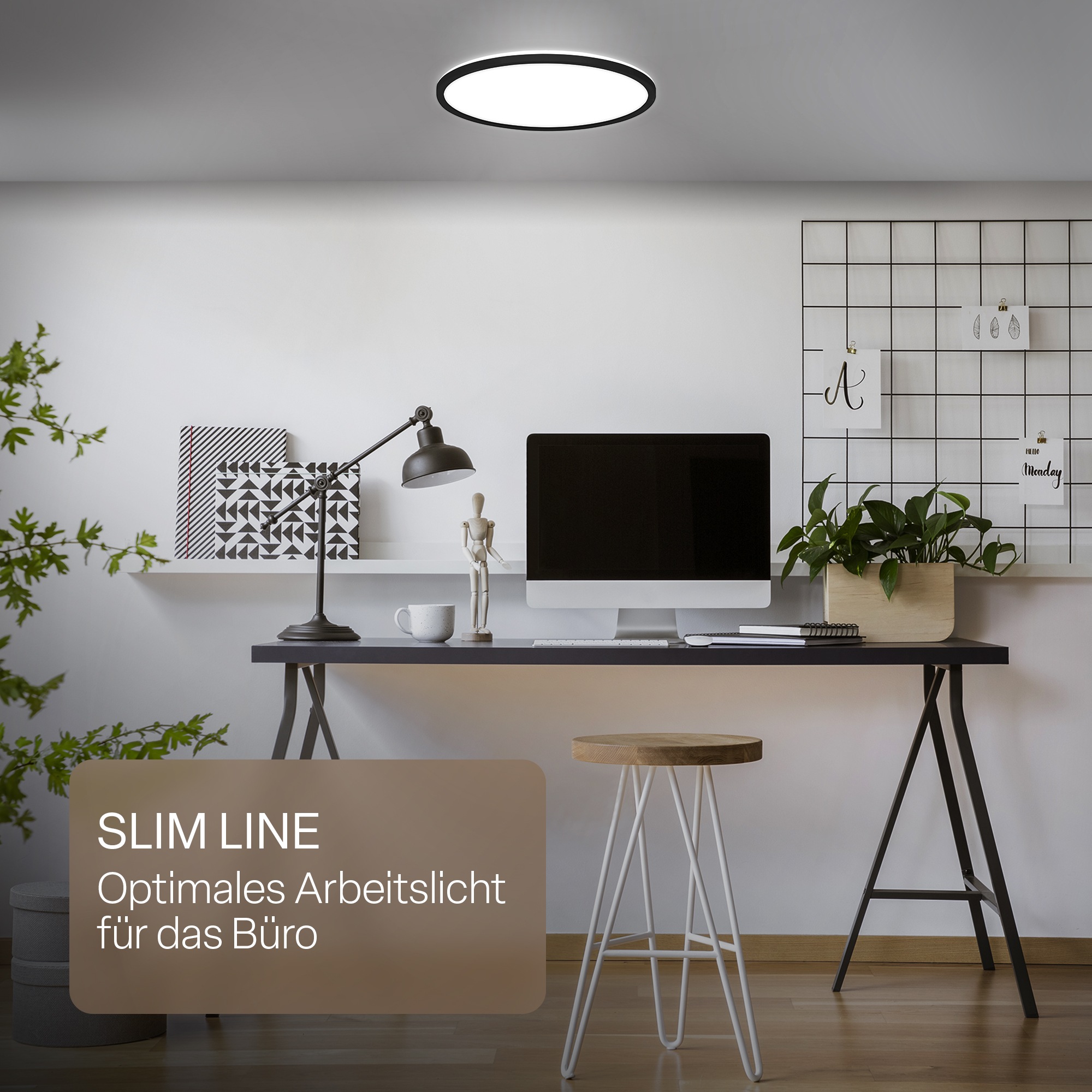 B.K.Licht LED Panel »SHALLOW« LED-Board 1 Stk. Neutralweiß 42x3 cm, Badlampe, Badezimmer, Küche, Wohnzimmer