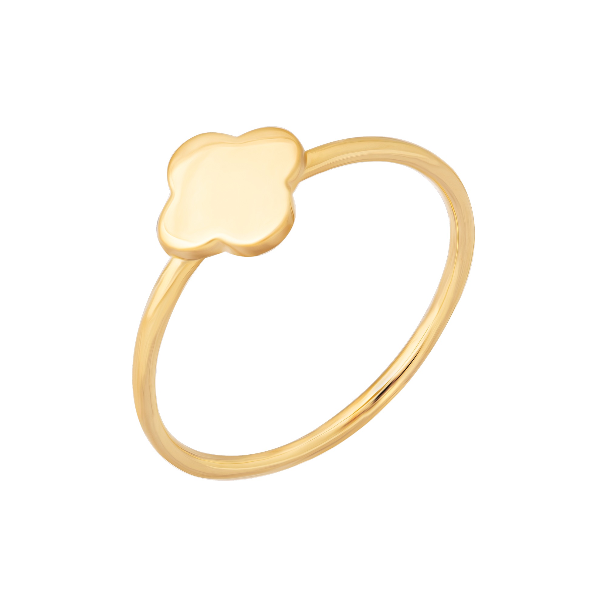 CAÏ Fingerring »925 Sterling Silber gelb vergoldet Clover Kleeblatt«