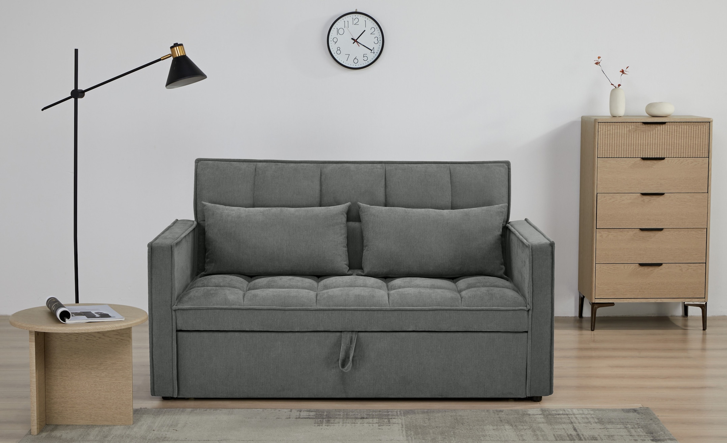 OTTO home Schlafsofa »STEFFO, 159 cm, 2-Sitzer, mit verstellbarer Rückenlehne« Klappmechanismus, Feinstruktur-Bezug, natürliche Farben