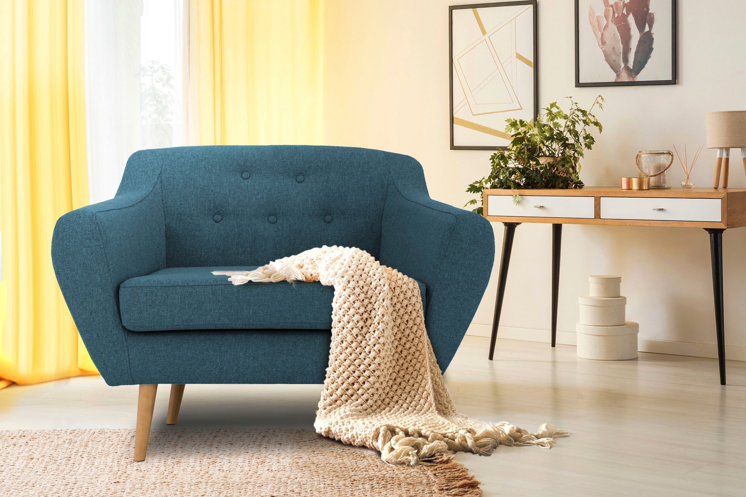 Home affaire Sessel »Renne« mit Heftung im Rücken im skandinavischem Stil günstig online kaufen