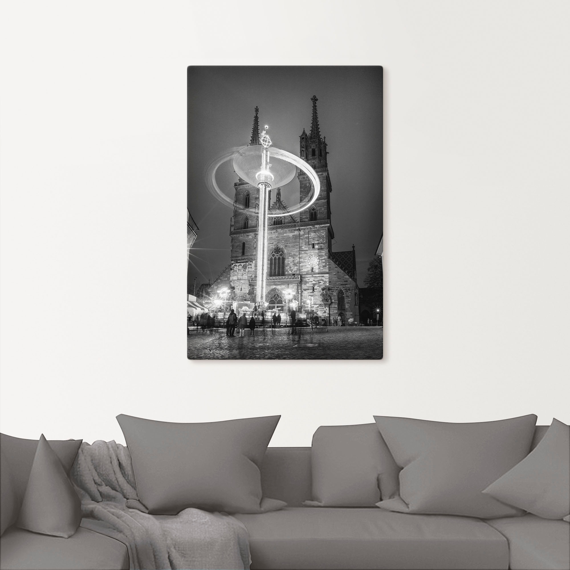 Artland Leinwandbild »Auf dem Münsterplatz«, Deutschland, (1 St.), auf Keilrahmen gespannt