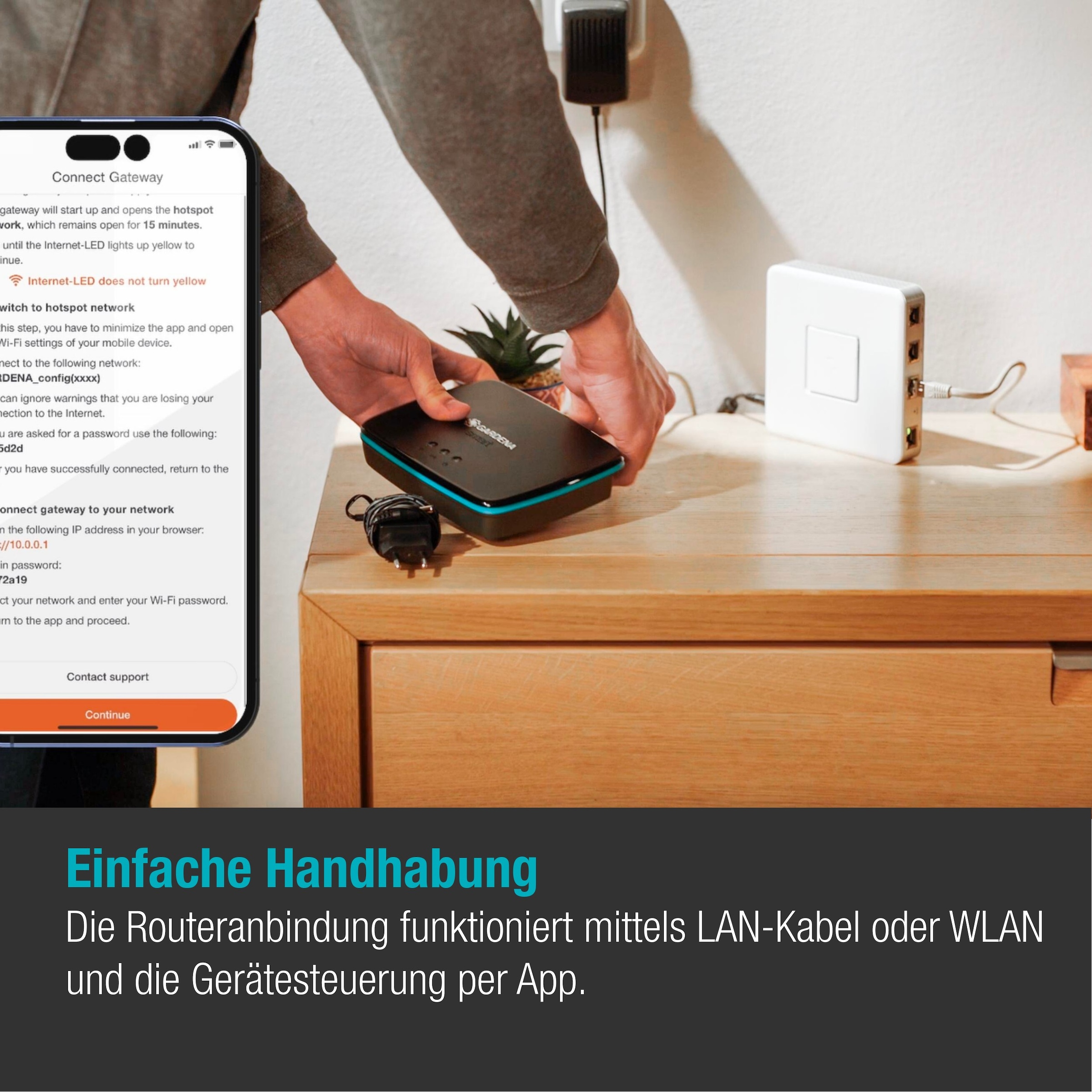 GARDENA Smart-Home-Station »smart Gateway«, Verbindungsgerät für smart Produkte, bequeme Steuerung per App