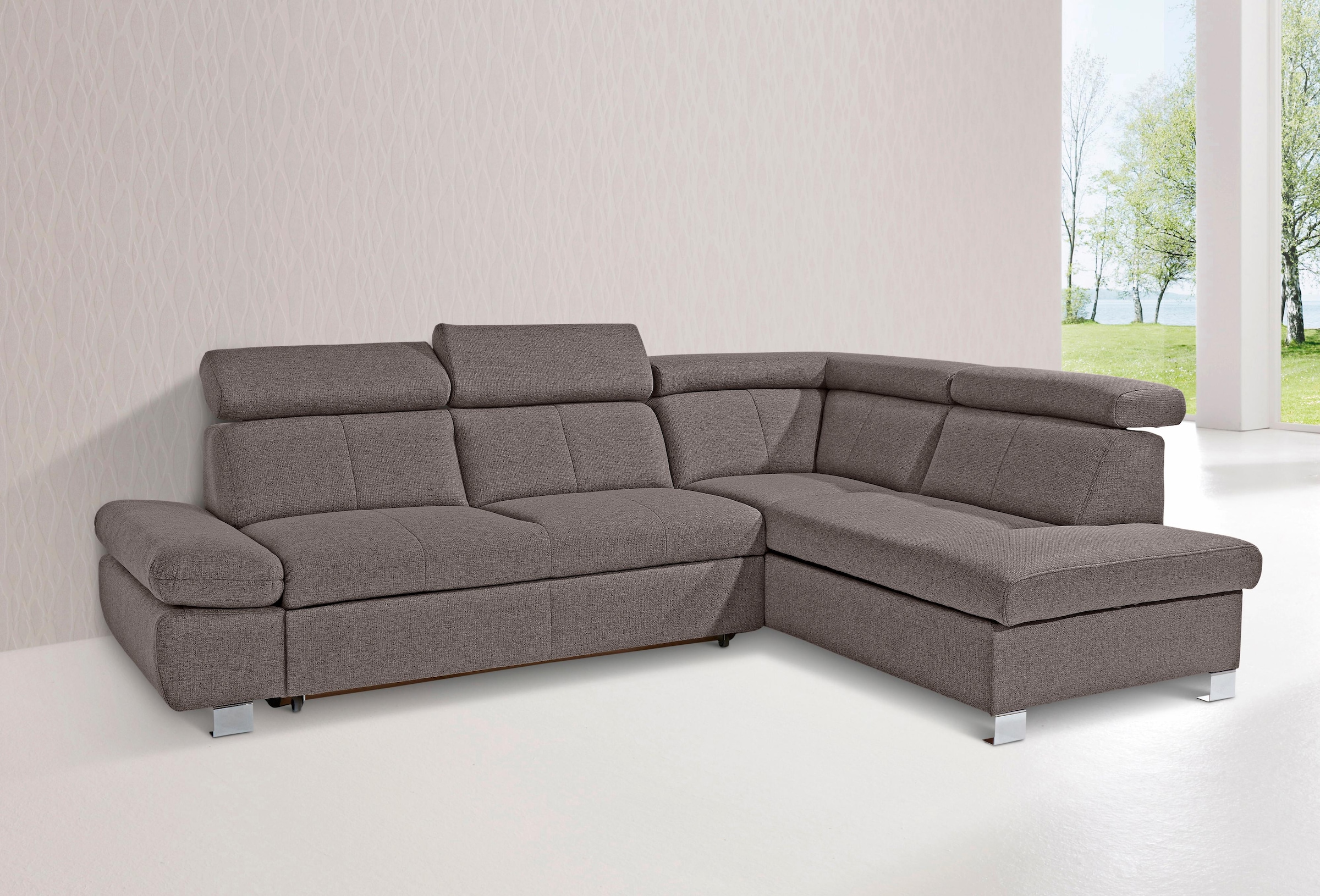 exxpo - sofa fashion Ecksofa »Happy, inkl. Kopf- und Armteilverstellung, L- günstig online kaufen