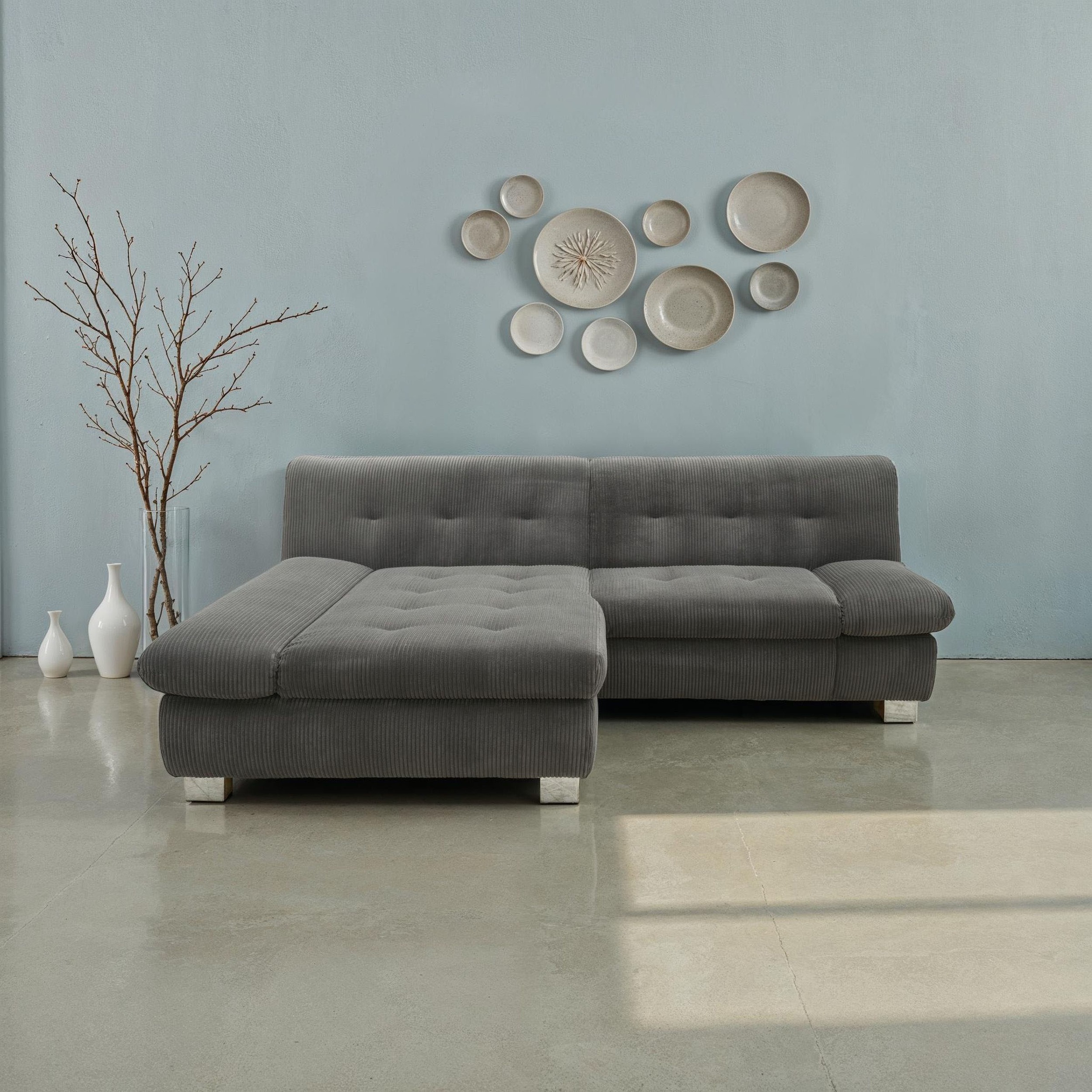 DOMO collection Ecksofa »100031 kompakte Stellmaße, komfortabel und bequem, günstig online kaufen