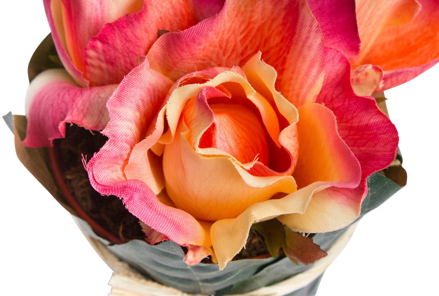 Botanic-Haus Kunstblume »Rosenarrangement groß mit Blättern umwickelt«