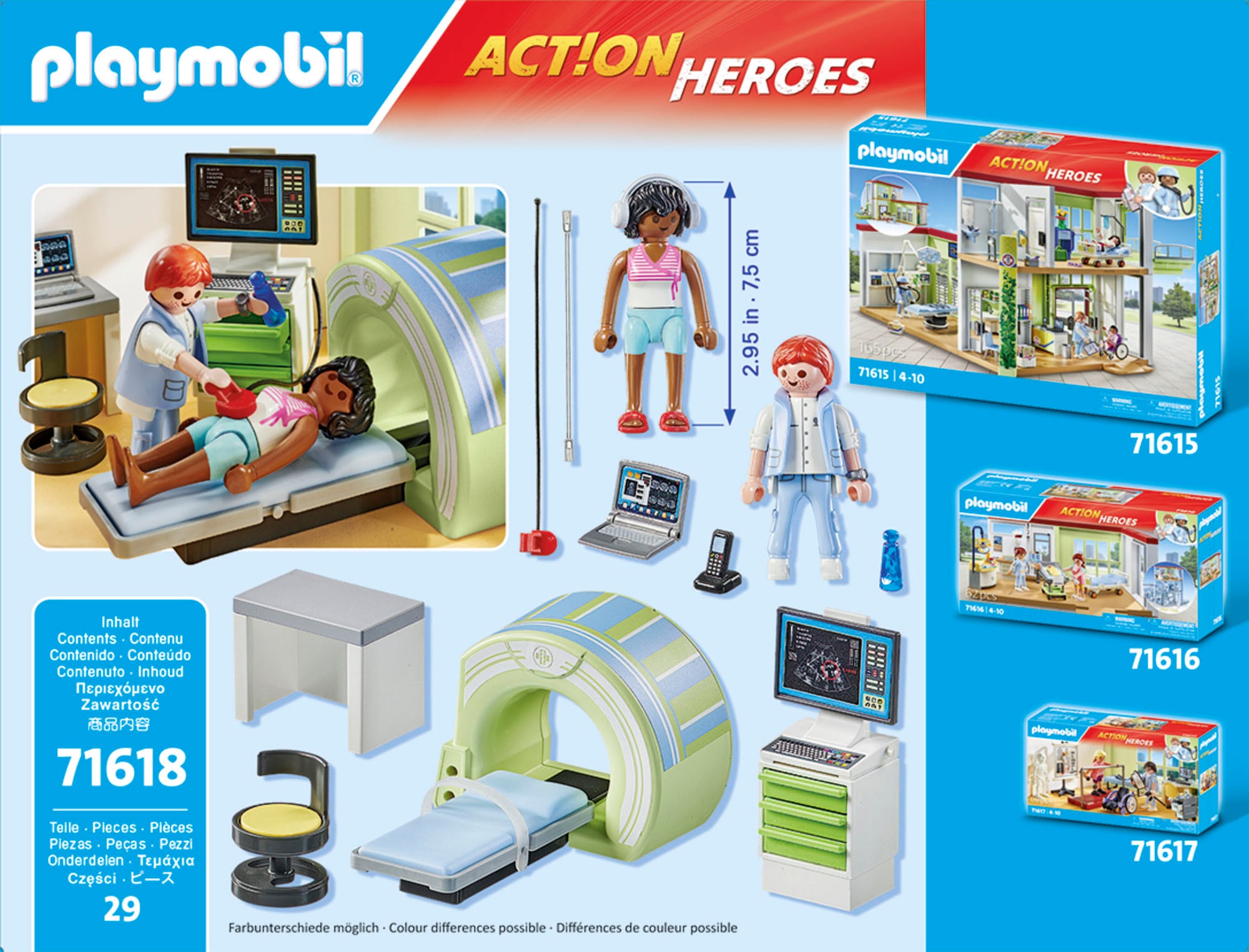 Playmobil® Konstruktions-Spielset »MRT mit Patient (71618), Action Heroes«, (29 St.), Made in Europe