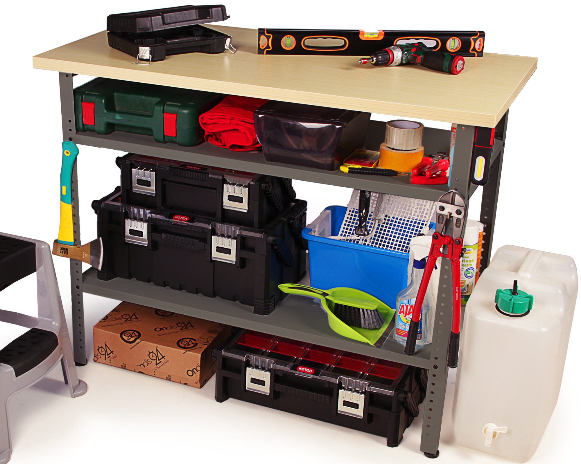 ONDIS24 Werkbank »Werkbank Nobbi Pro 120cm, Dunkelgrau« 1 tlg. tlg. günstig online kaufen