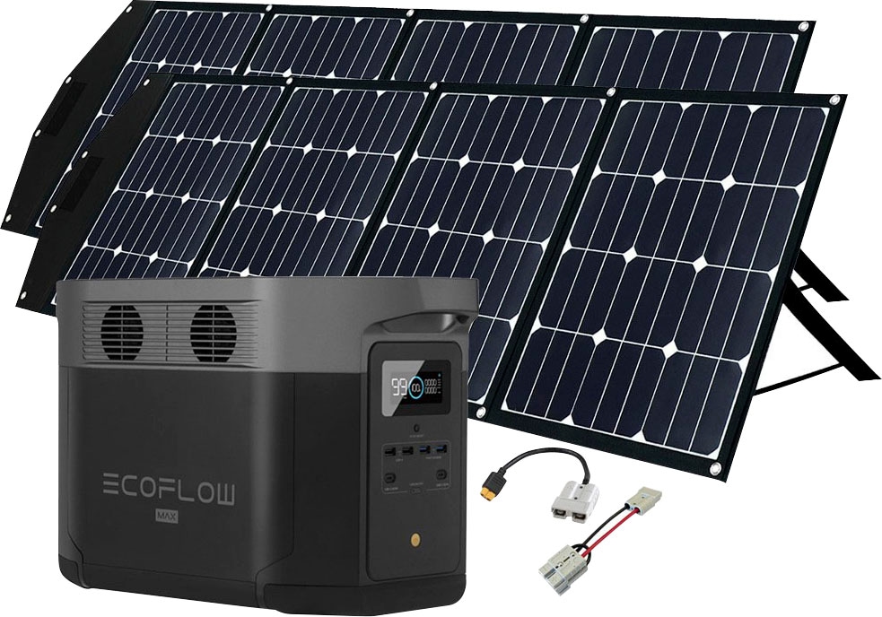 Ecoflow Solaranlage »Delta Max 1600 + 2 x 180W FSP-2 Offgridtec® Faltbares Solarmodul«, (Spar-Set), Plug and play