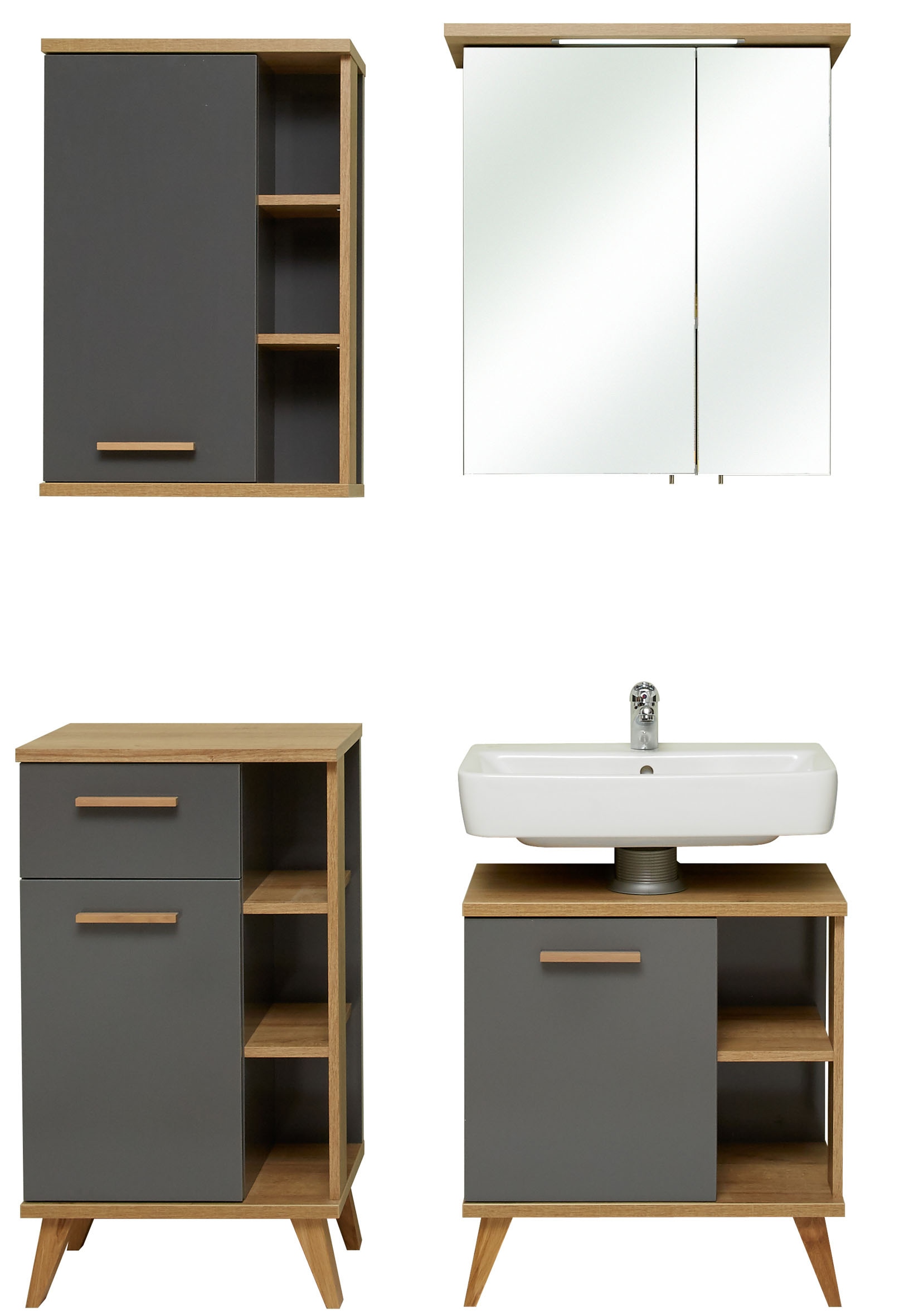 Saphir Badmöbel-Set »4-teilig, mit Soft-Close Türen« Set, 4 Stk. tlg.