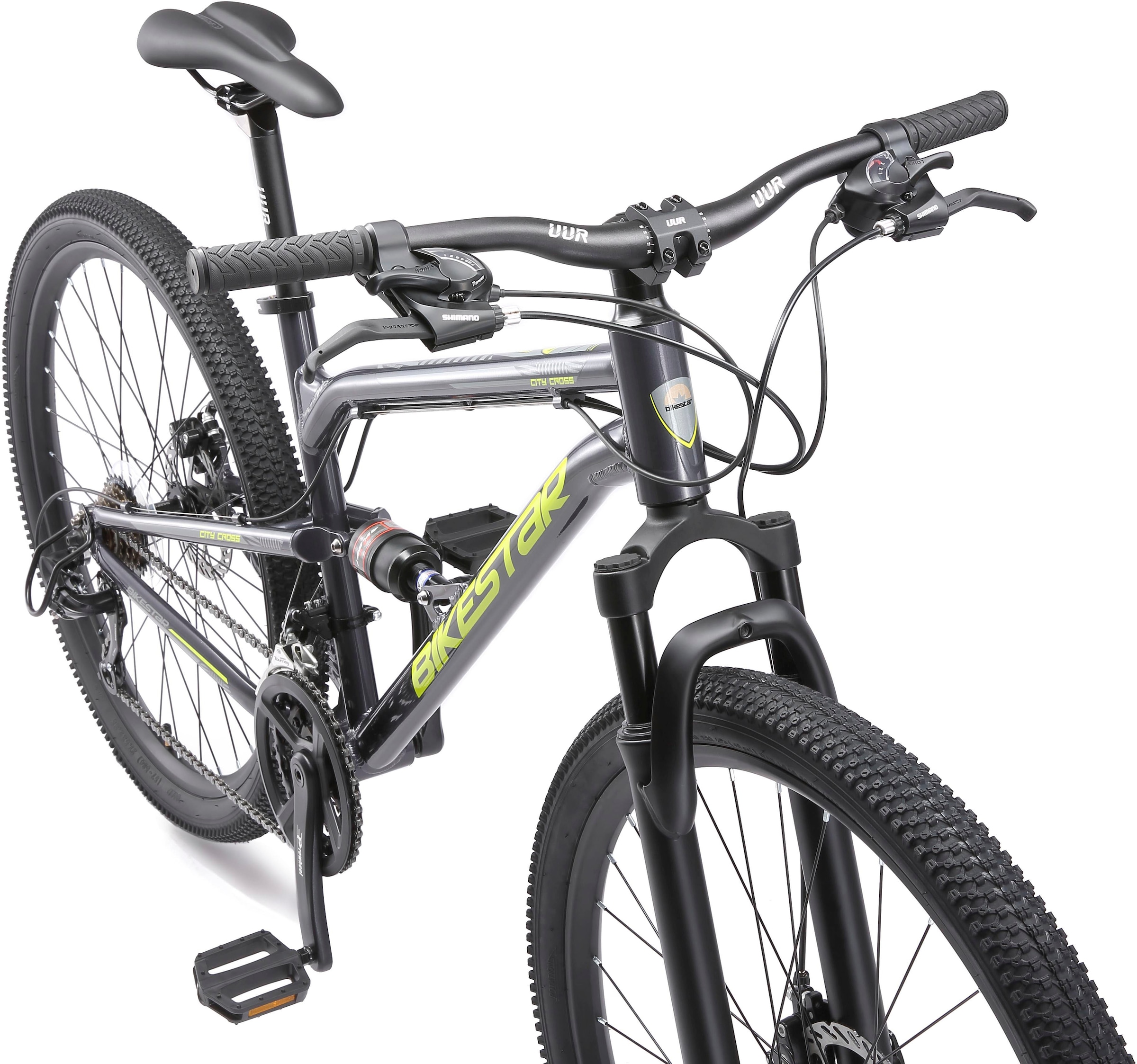 Bikestar Mountainbike 21 Gang Shimano RD-TY300 Schaltwerk Kettenschaltung für Damen und Herren, Kettenschaltung