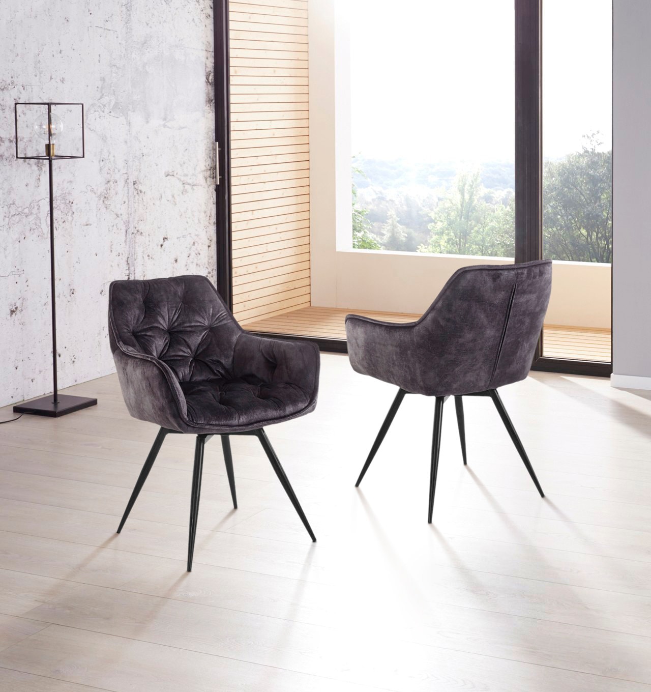 HELA Esszimmerstuhl »Mara« (Set) 2 Stk.Drehstuhl, Teddy Bezug, Webstoff ode günstig online kaufen