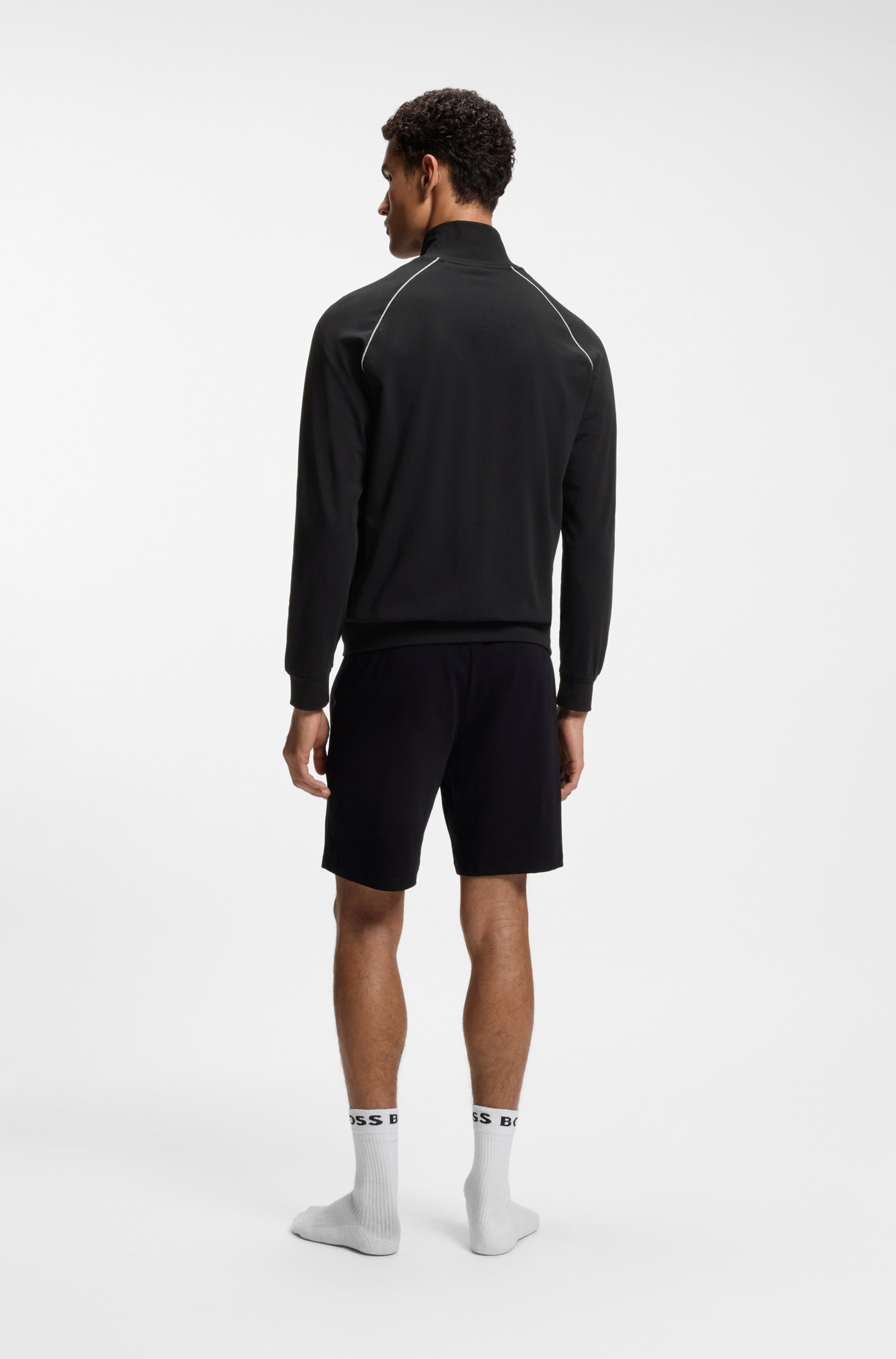 BOSS Sweatjacke »Mix&Match Jacket Z« mit Kontrastnaht am Ärmel