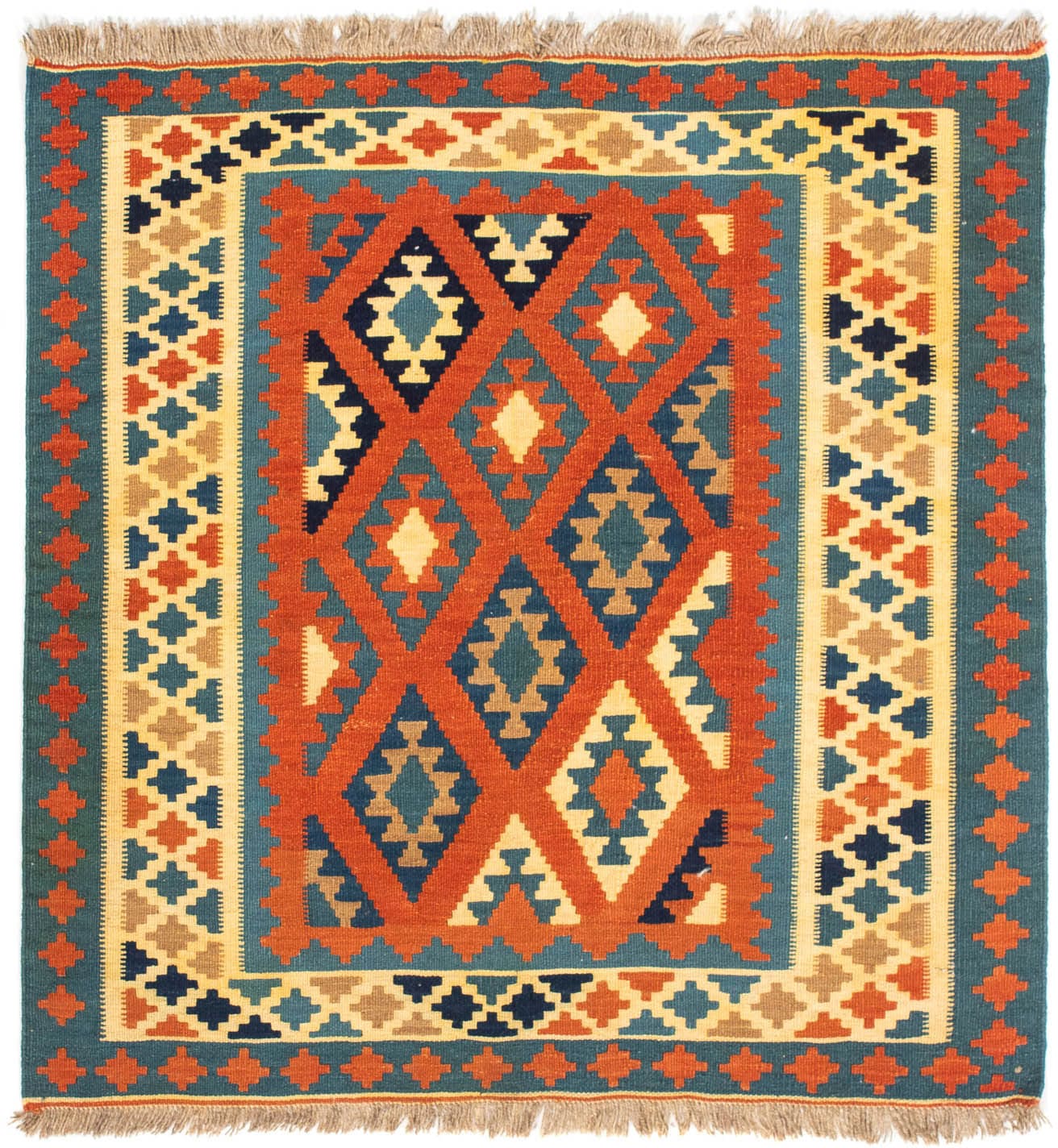 morgenland Wollteppich »Kelim - Oriental quadratisch - 103 x 103 cm - rost« günstig online kaufen