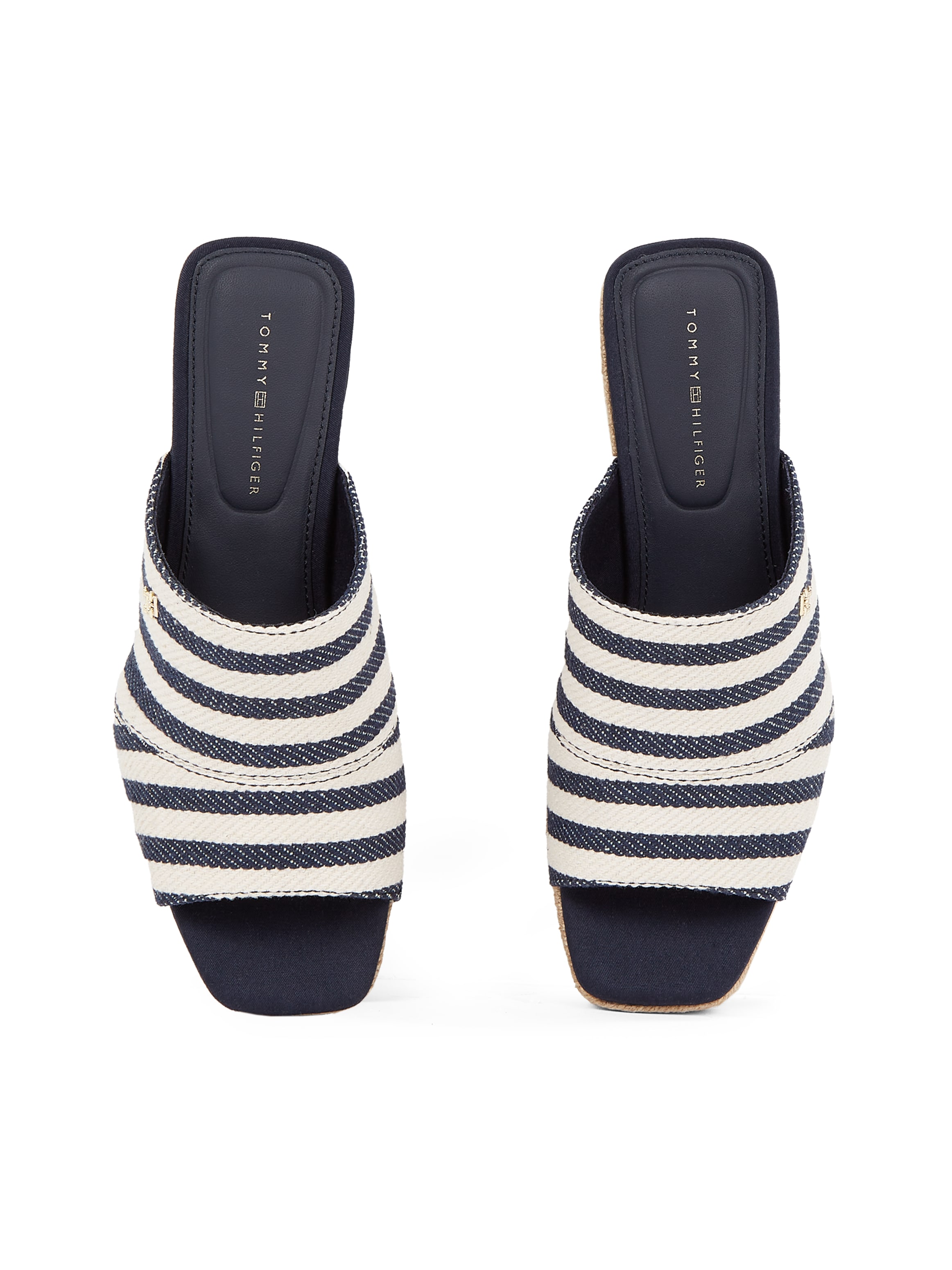 Tommy Hilfiger Pantolette »NAUTICAL STRIPES ESPADRILLE MULE«, Keilabsatz, Sommerschuh im modischen Streifen-Look